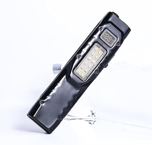 Miniatura 15 de Linterna táctica EDC, linterna plana recargable de 1100 lúmenes con pantalla digital, linterna LED ligera para transporte diario, linterna de