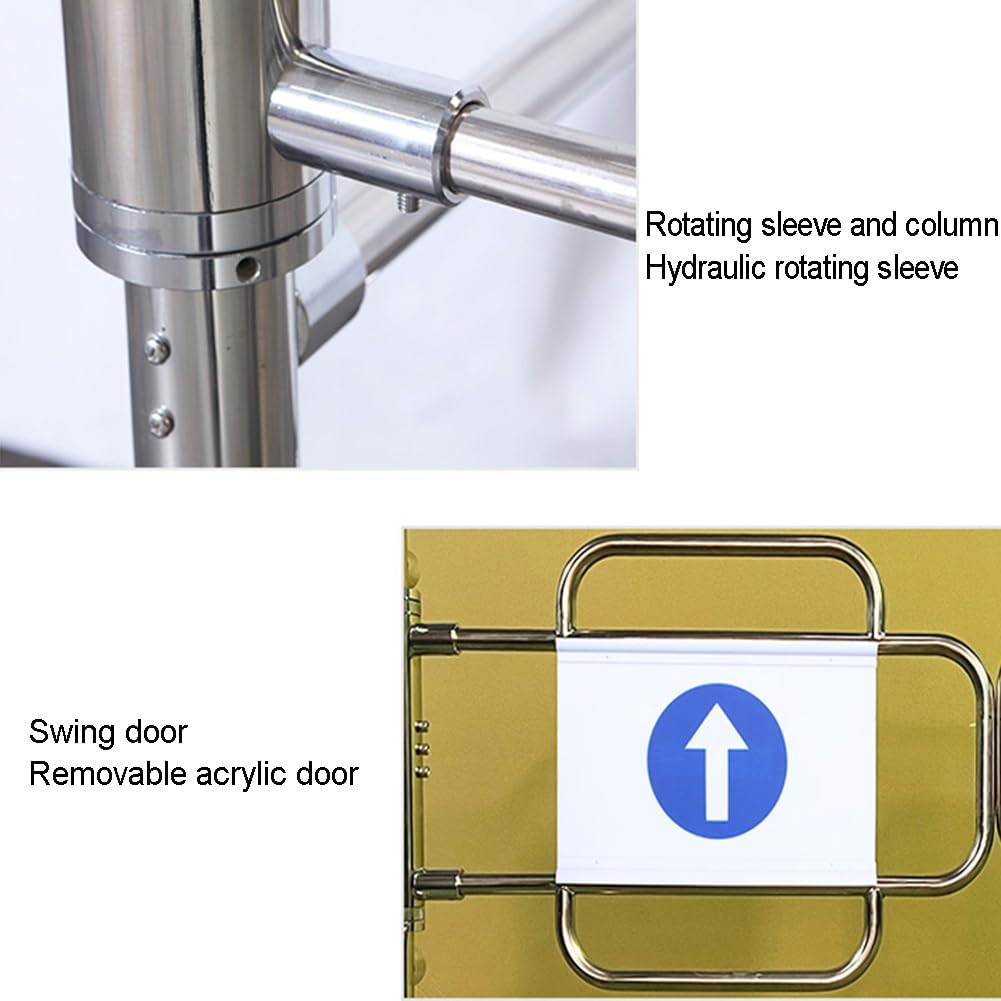 Barrière de sécurité en métal pour porche d'entrée – Ouverture manuelle et fermeture automatique Porte d'entrepôt Unidirectal Store Ber Argent 90 x 100 cm – Solution d'accès sécurisé pour la maison et