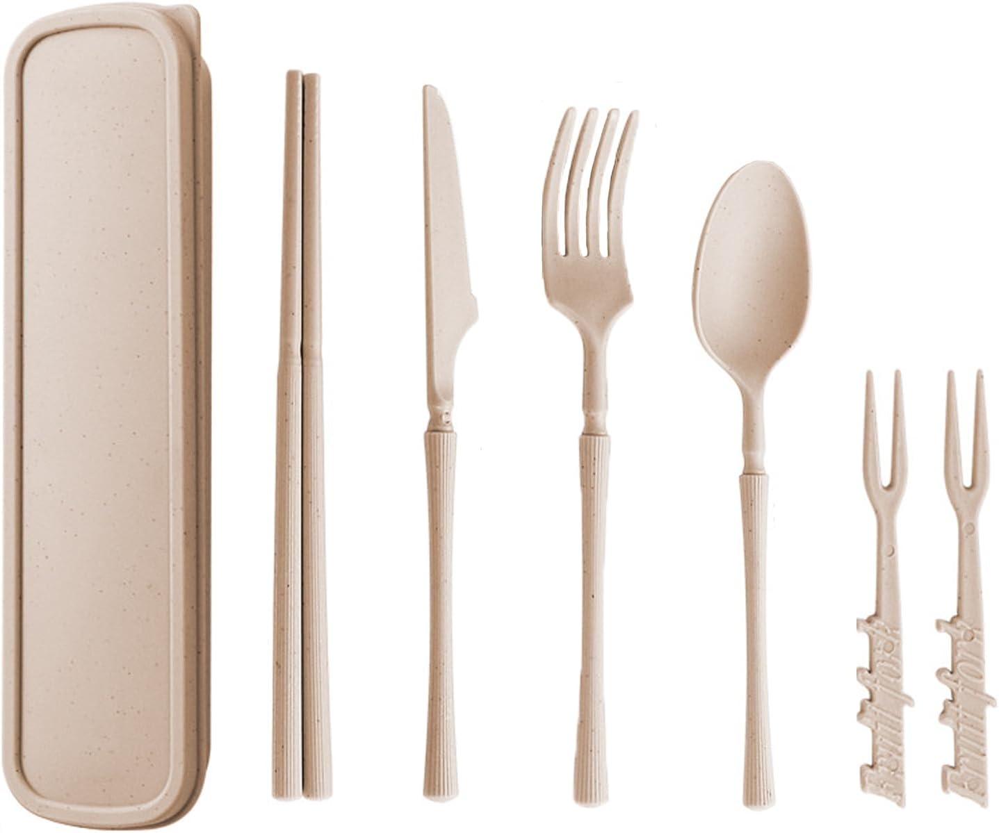 1 Set Large Reusable Travel Utensils Set with Case, Camping Cutlery for Office, Lunch, Dorm & Daily Work Use, Includes Spoon, Knife & Fork((Pink)