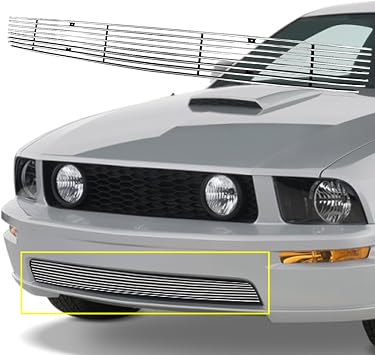 Front Lower Grille Grill Fits 2005-2009 Ford Mustang GT V8 Billet Grille Center Lower Bumper Grill Cover Insert