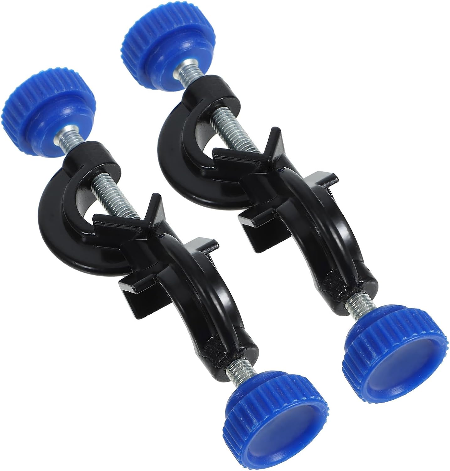 NUOBESTY 2pcs Black Aluminum Laboratory Stand Clamps with Boss Head, Adjustable Lab Clamp Holders for Laboratory Grip Support and Rod Attachment