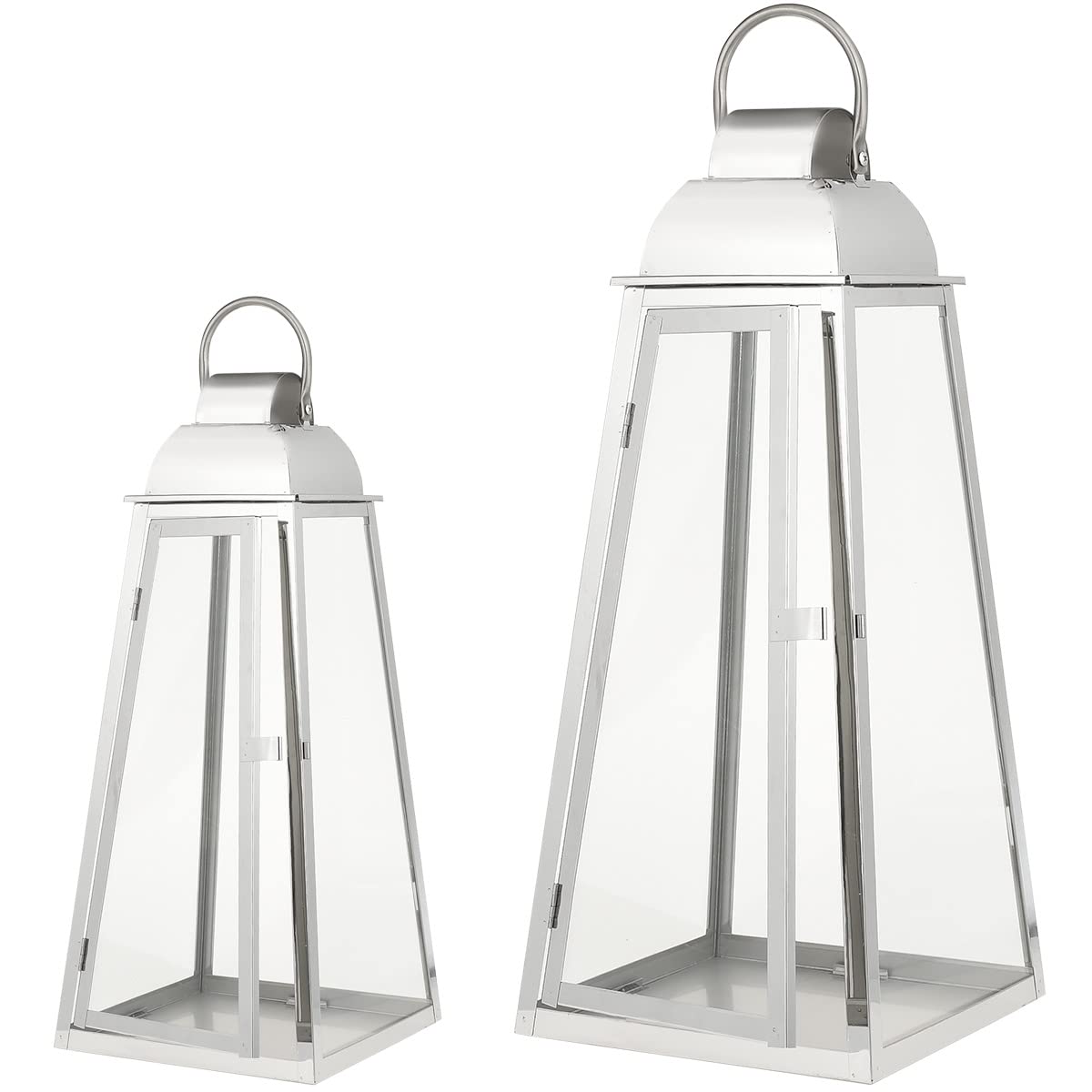 Laterne Gartenlaterne 2 Set Metall Windlicht Laternen Deko Kerzenhalter Kerzenleuchter Kerzenständerr für Innen Außen Outdoor Indoor Wohnzimmer Garten Balkon Gartenbeleuchtung