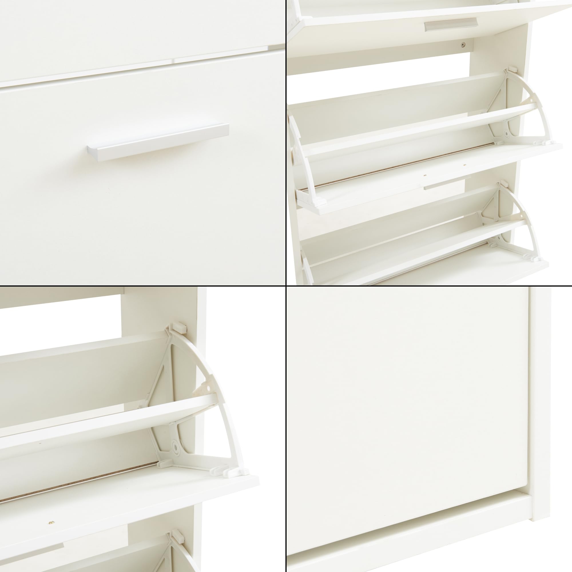 [en.casa] Scarpiera Salvaspazio con 5 Ante a Ribalta Armadio Portascarpe Alto Stretto per Ingresso Corridoio 169 x 60 x 81cm Bianco