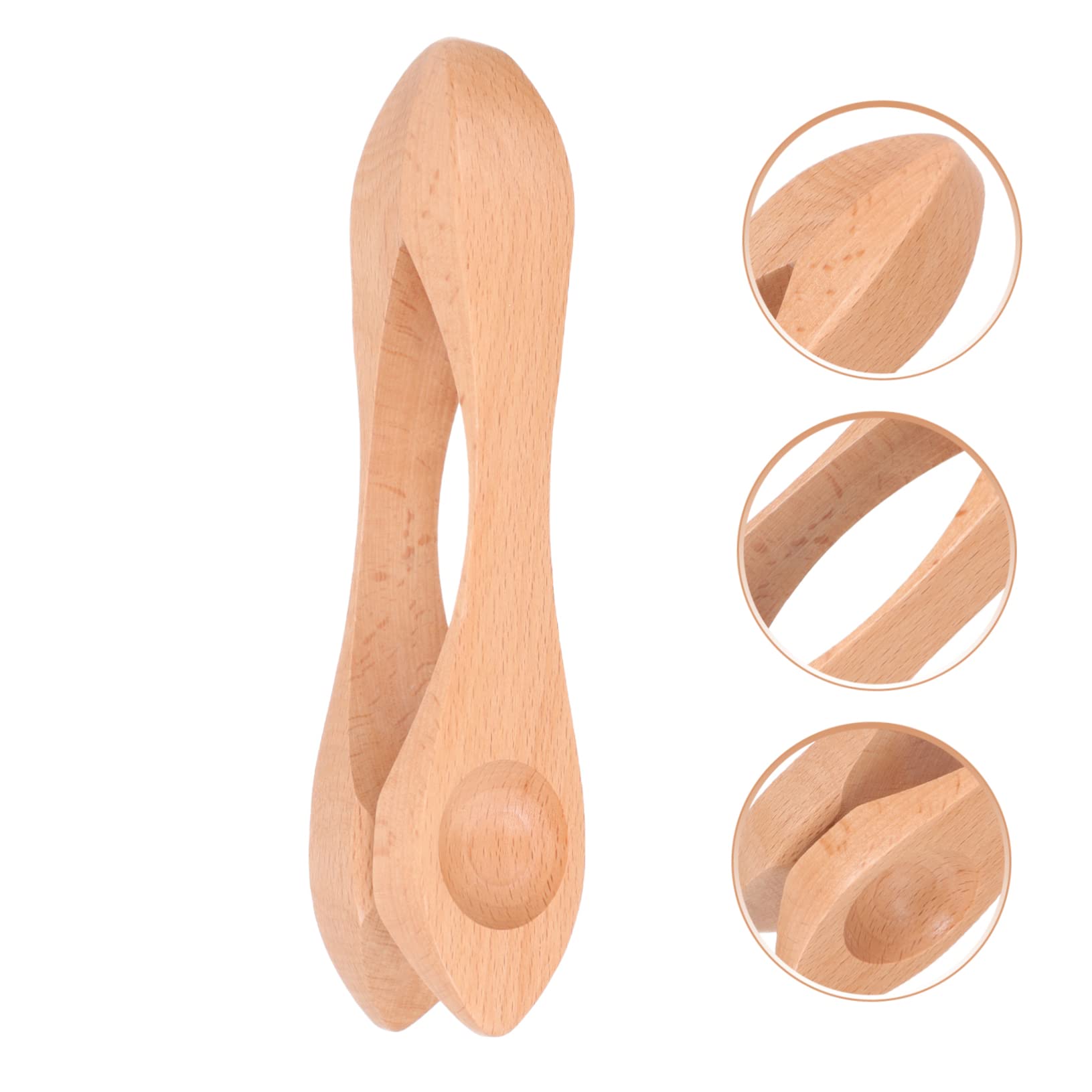 BESPORTBLE 5 Pezzi Cucchiai Musicali in Legno Naturale per Strumento Percussione Educativo per Feste e Spettacoli con Finitura Liscia e Tocco Confortevole