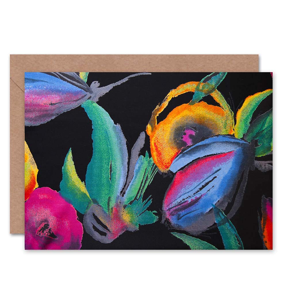 Wee Blue Coo Greeting Card - Floral Card