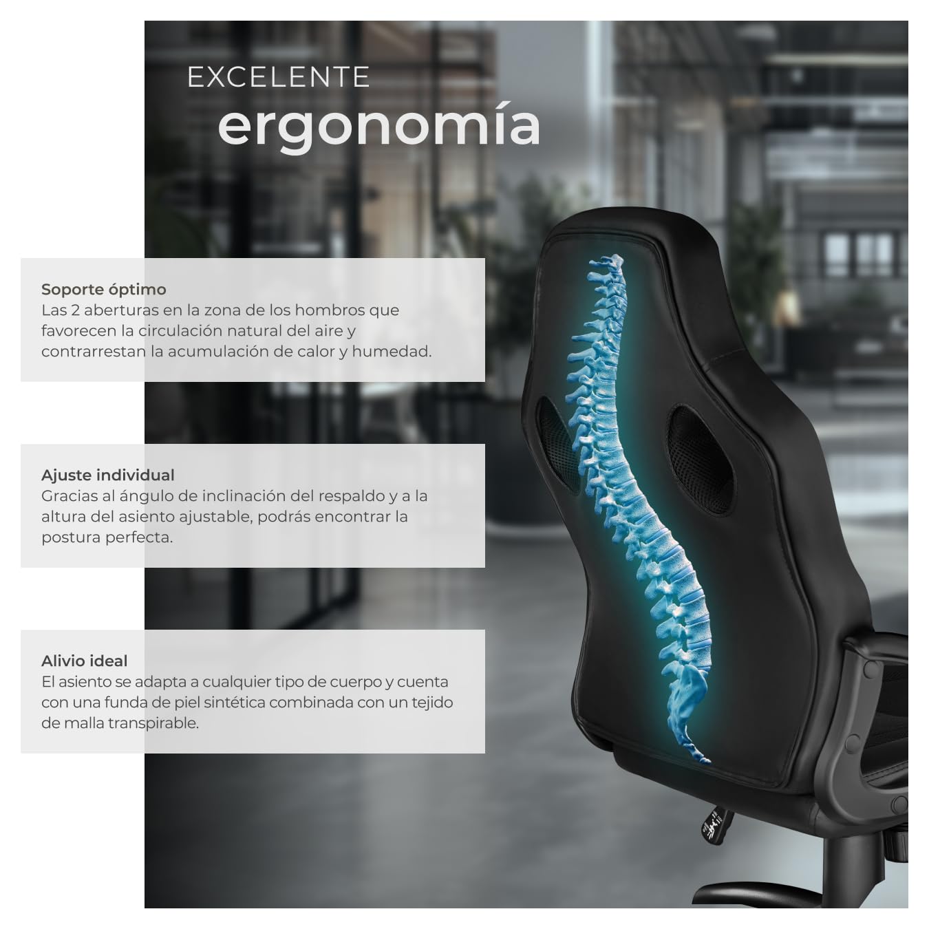 tectake® Silla Gaming, Silla Oficina Ergonómica, Reposabrazos, Ajustable Altura, Silla Estudio, Gaming Chair, Asiento Gamer, Sillón Gaming, Ergonómico, Mecanismo Basculante, Giro 360 - Negro/Negro