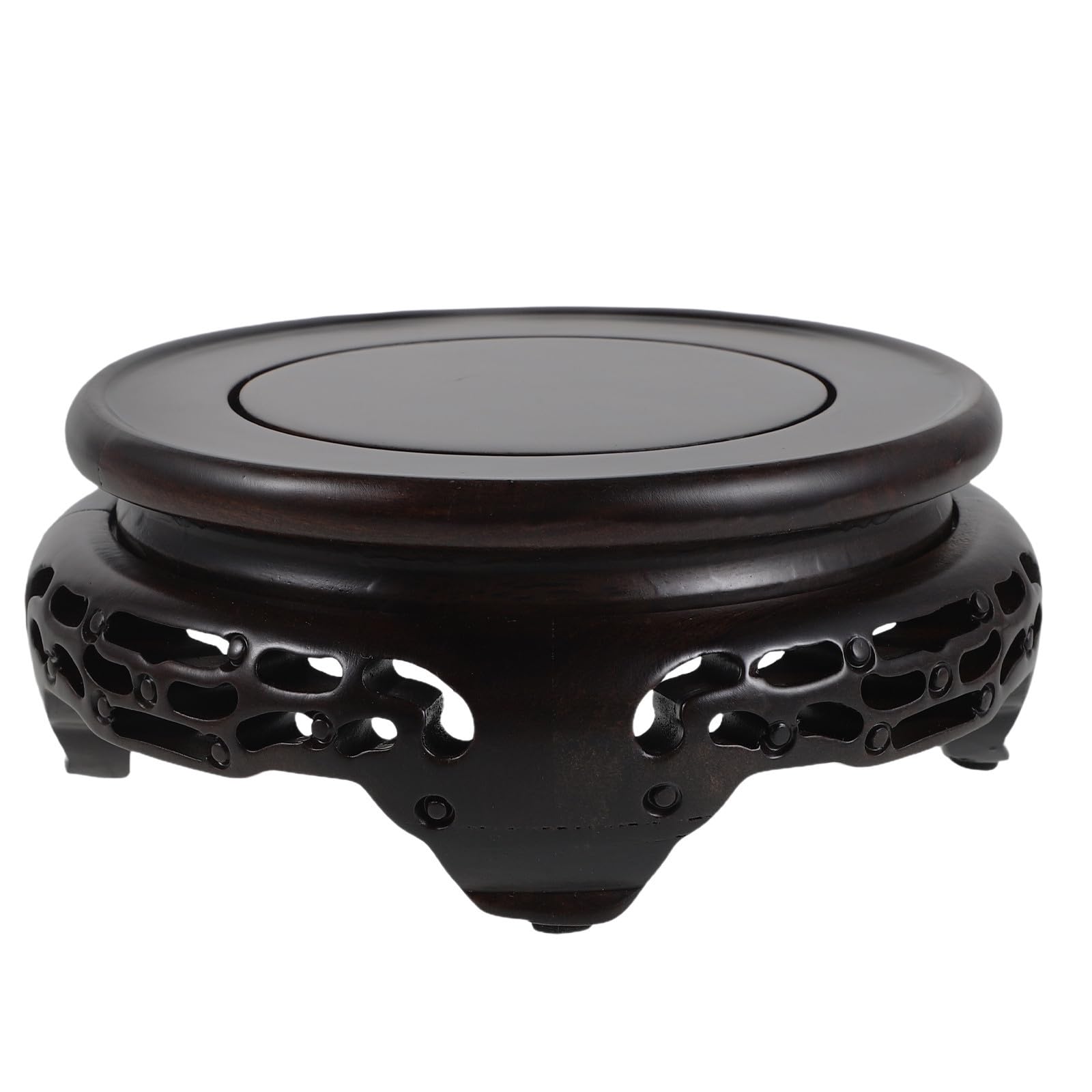 Présentoir bois rond 12,5 cm antidérapant pour socle de pot fleur et bureau