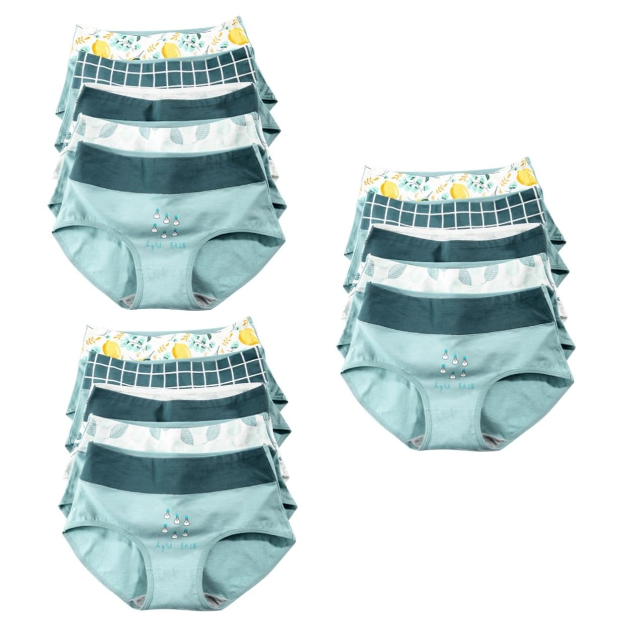 SHERCHPRY Bragas de algodón para mujer, ropa interior femenina de cintura alta, ropa interior para mujer, bikini para mujer, 5 unidades