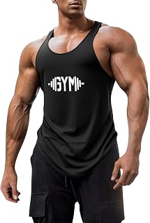 Mens Workout Tank Tops Fitness Bodybuilding Sleeveless Gym Muscle Stringer Shirts