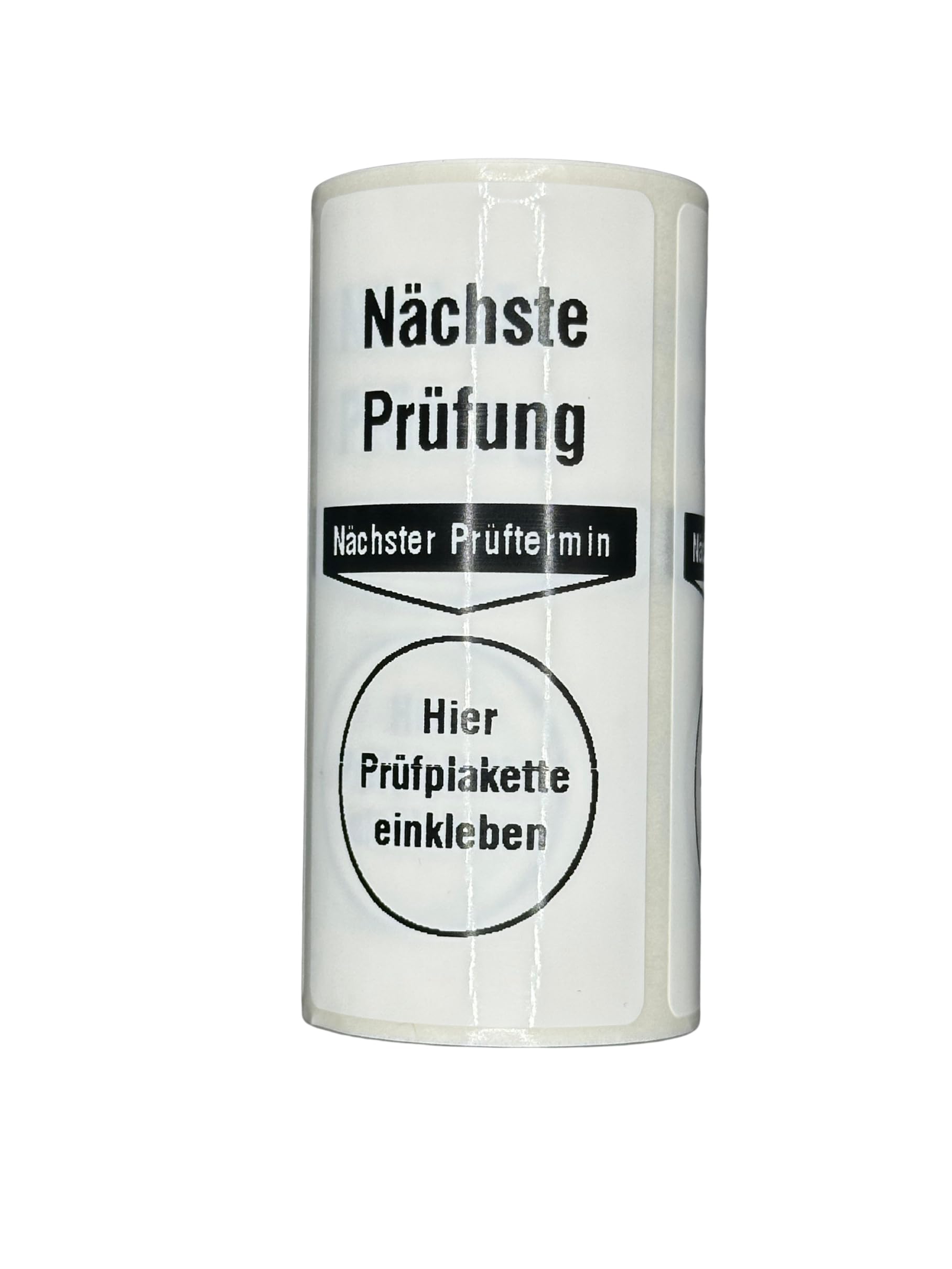 Grundplakette, Prüfetiketten, Nächste Prüfung Prüfplaketten, 68x34mm, PE-Folie weiß, selbstklebend, Grundetikett Prüfplaketten (500 Etiketten/Rolle)