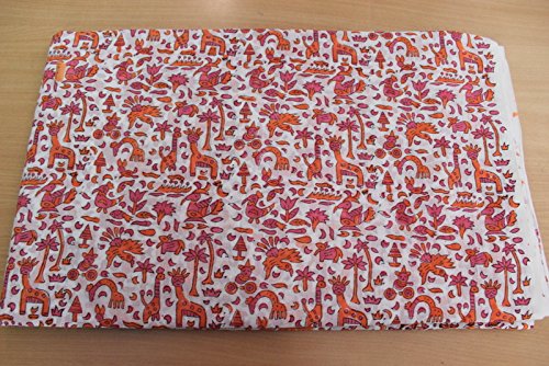 Drukowana miękka tkanina bawełniana ręcznie drukowana indyjska tkanina, miękka tkanina bawełniana od The Yard Fabric, Jaipuri Kurti tkanina z nadrukiem na letnią sukienkę (20