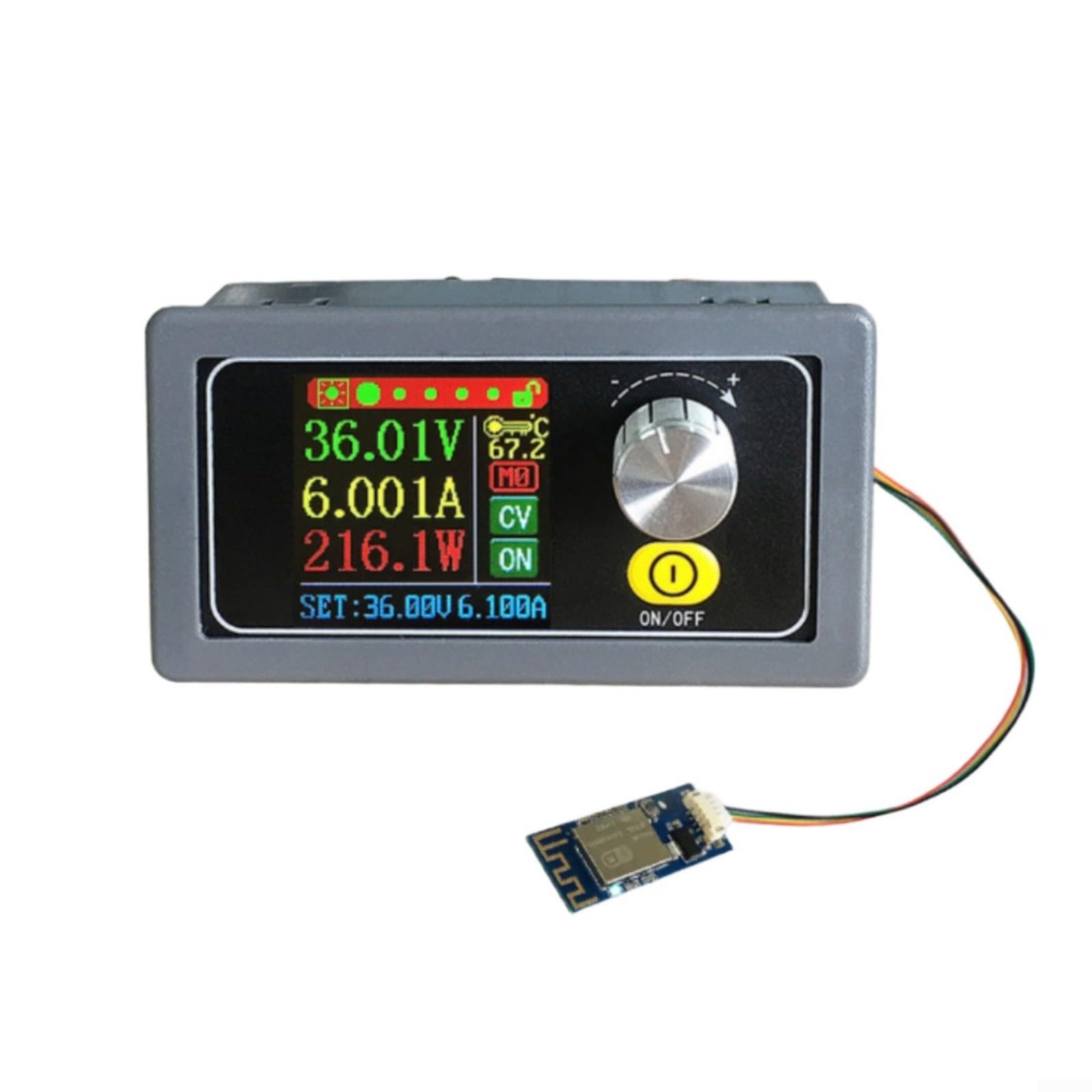 Fuente de alimentación CC ajustable 36 V 6 A 216 W regulador de corriente con pantalla digital diseño compacto 79 x 42 mm para proyectos electrónicos (Without WIFI)