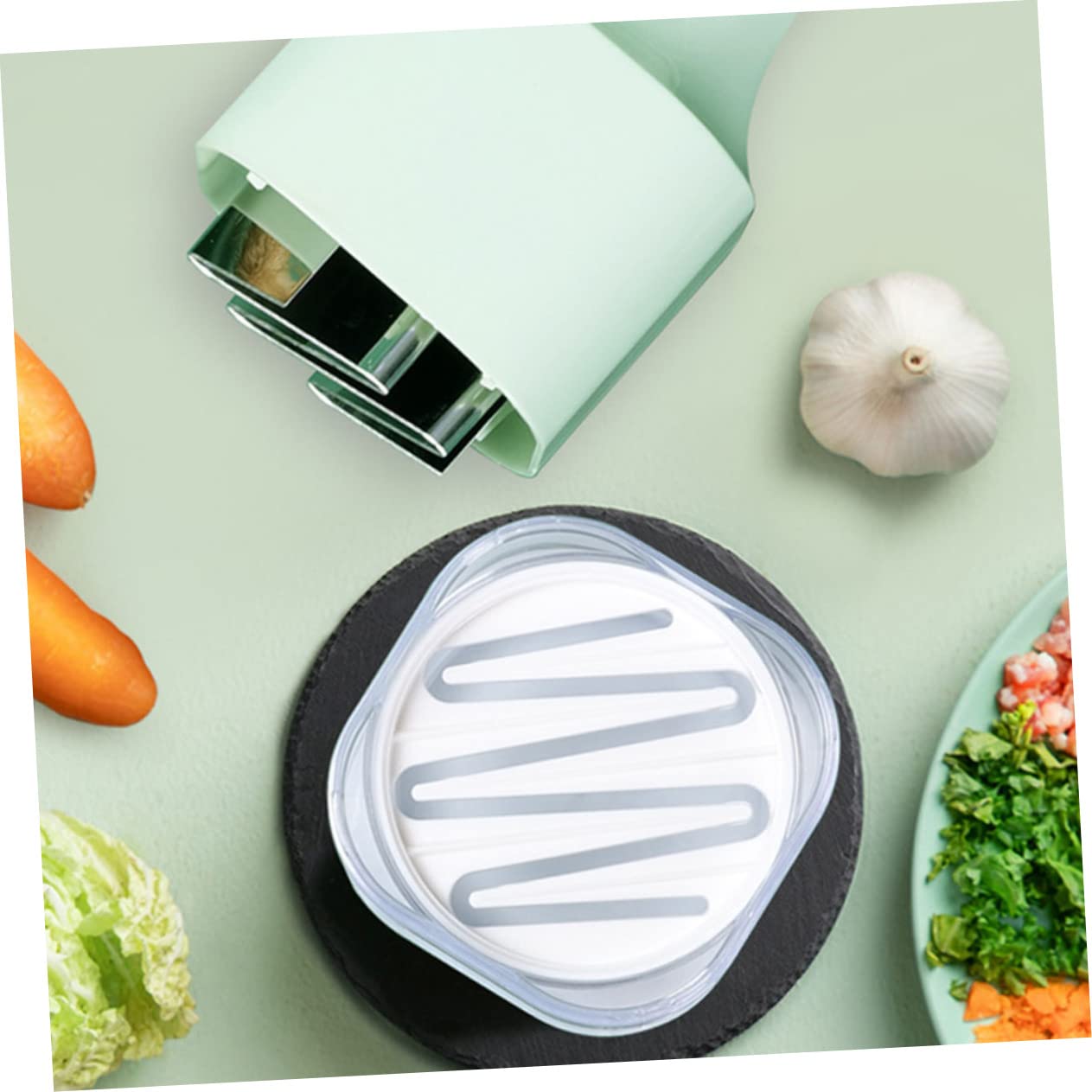 MUCKLILY Multi Functional Garlic Crusher and Onion Mincer Kitchen Gadget for Easy Vegetable Preparation for Home Cooking and Meal Prep