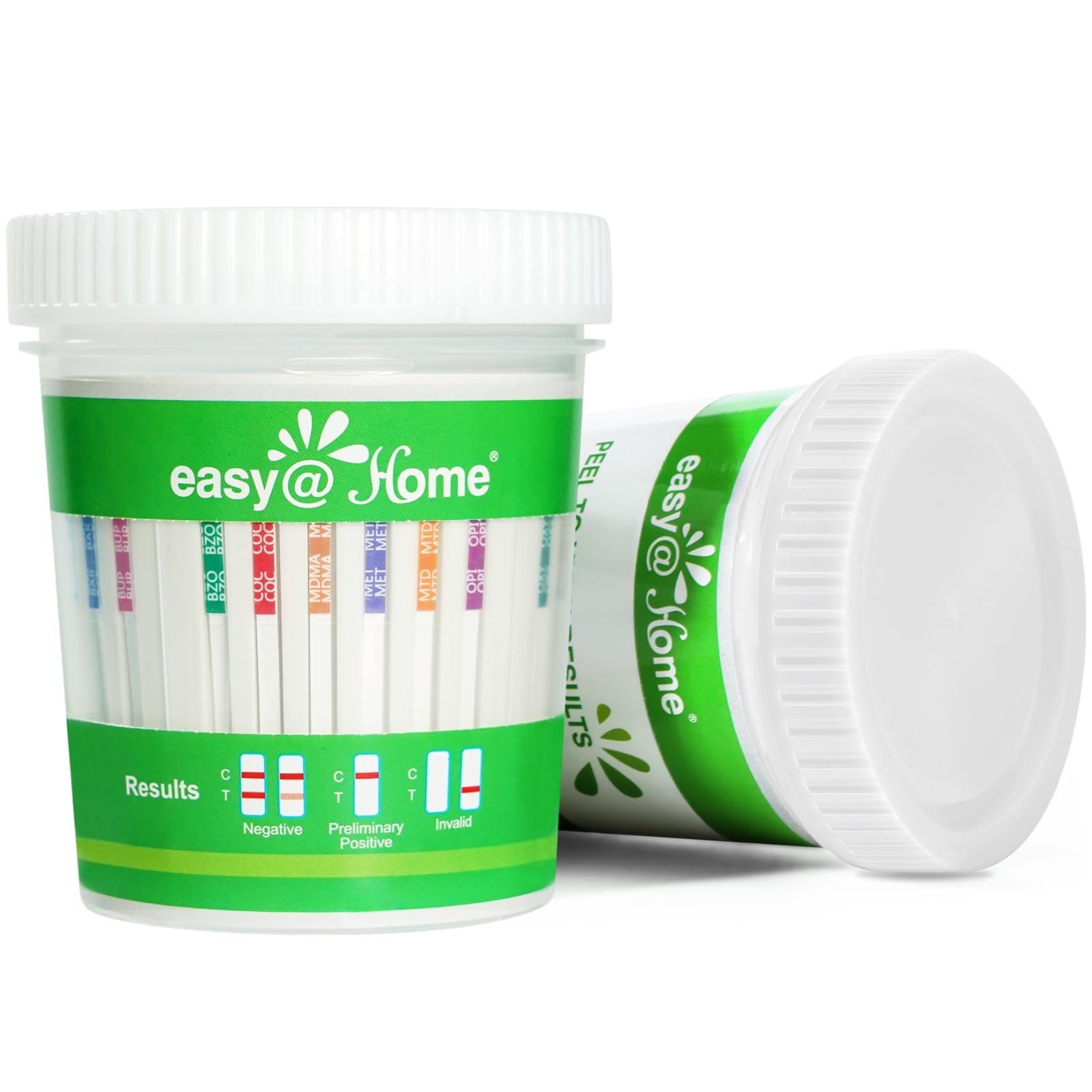 Easy@Home Drug Test Cup 14 Panel for THC/AMP/BAR/BUP/BZO/COC/MDMA/MET/MTD/OPI/OXY/PCP/PPX/TCA, Urine Drug Test Kit #ECDOA-1144A3 (2-Pack)