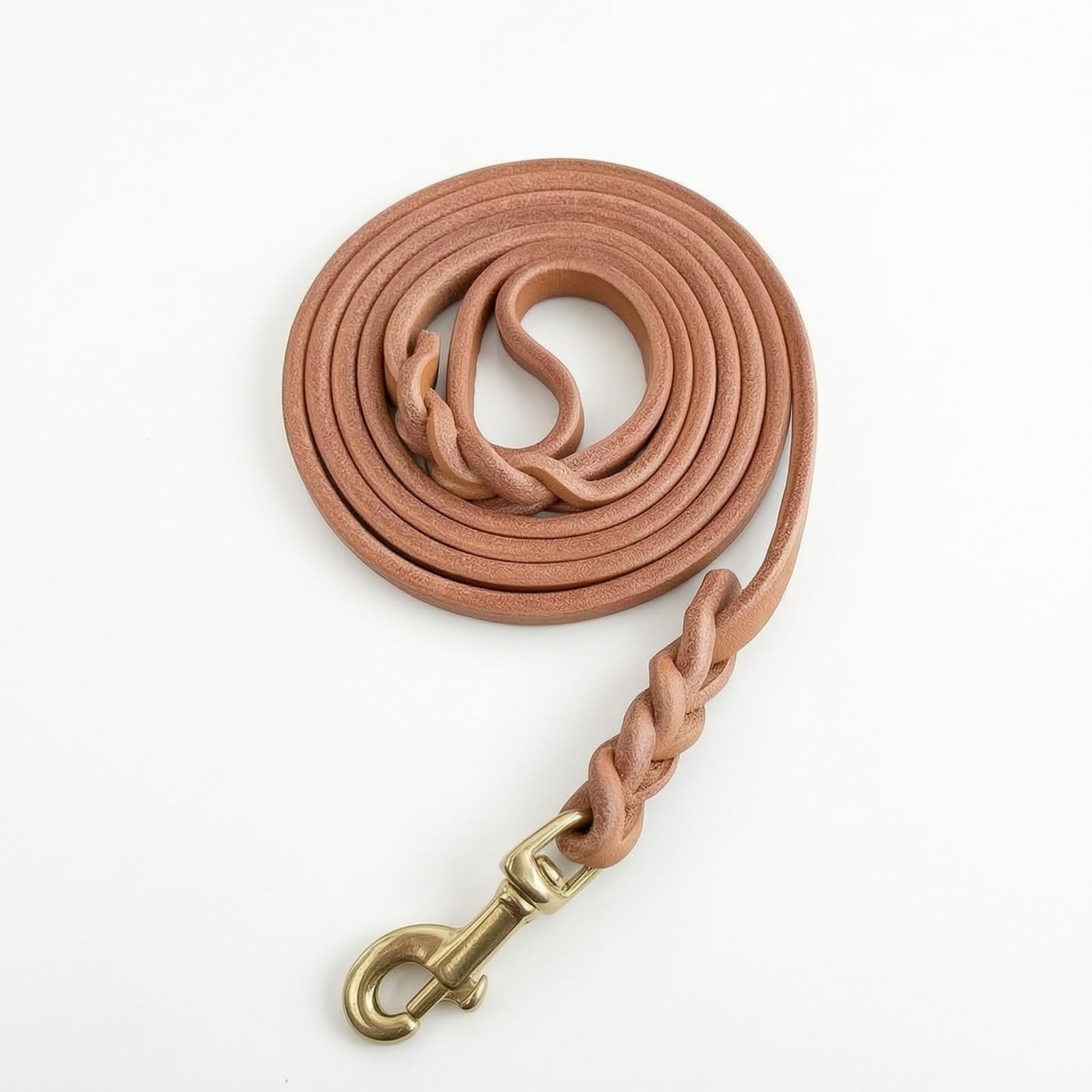 Guinzaglio in Pelle Robusto Guinzaglio in Cuoio Convole per Uscita, size to 1, Con Braccialetto, Ottone