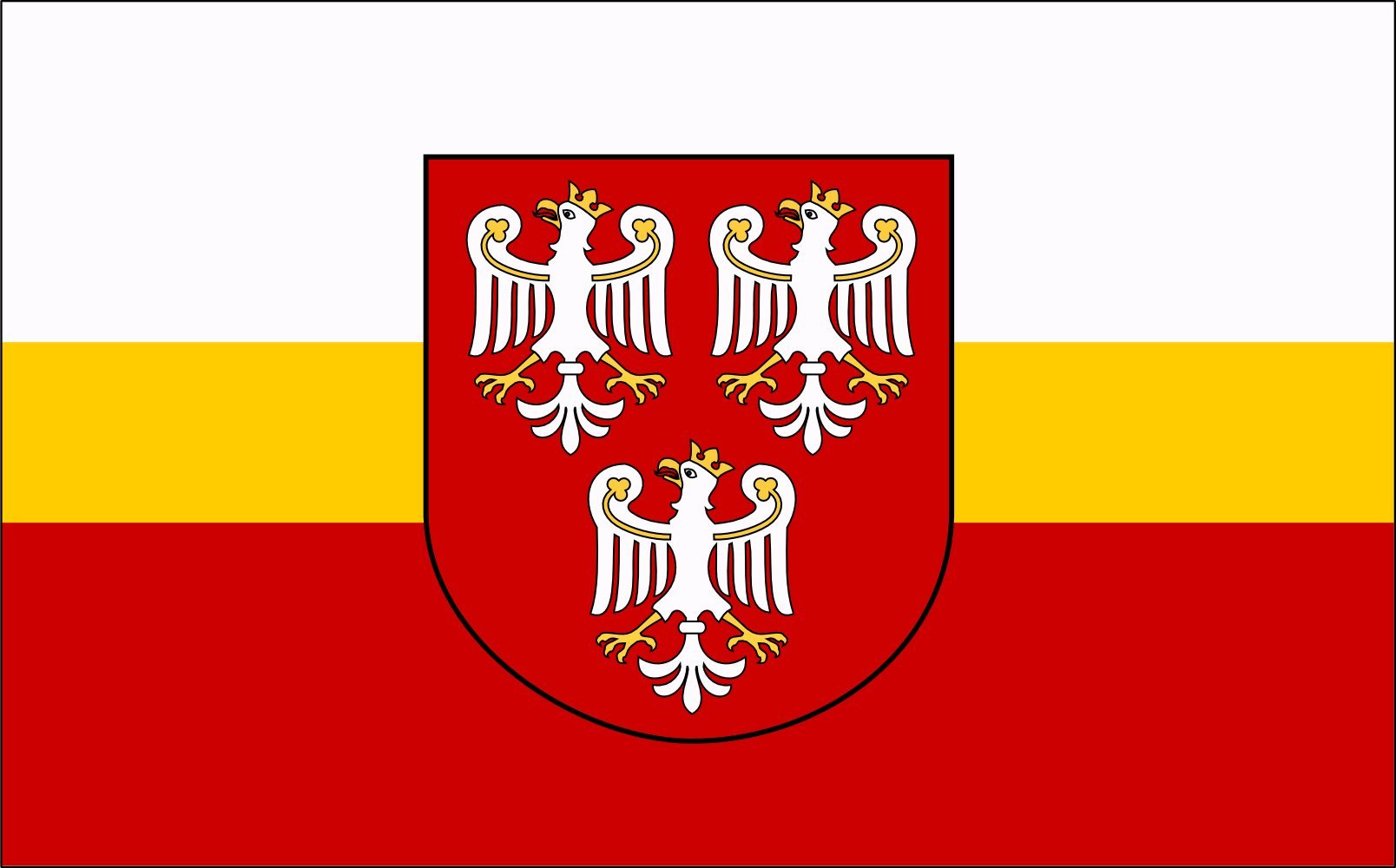 Drapeau powiat olkuski grand format officiel de la région d'Olkusz en Pologne