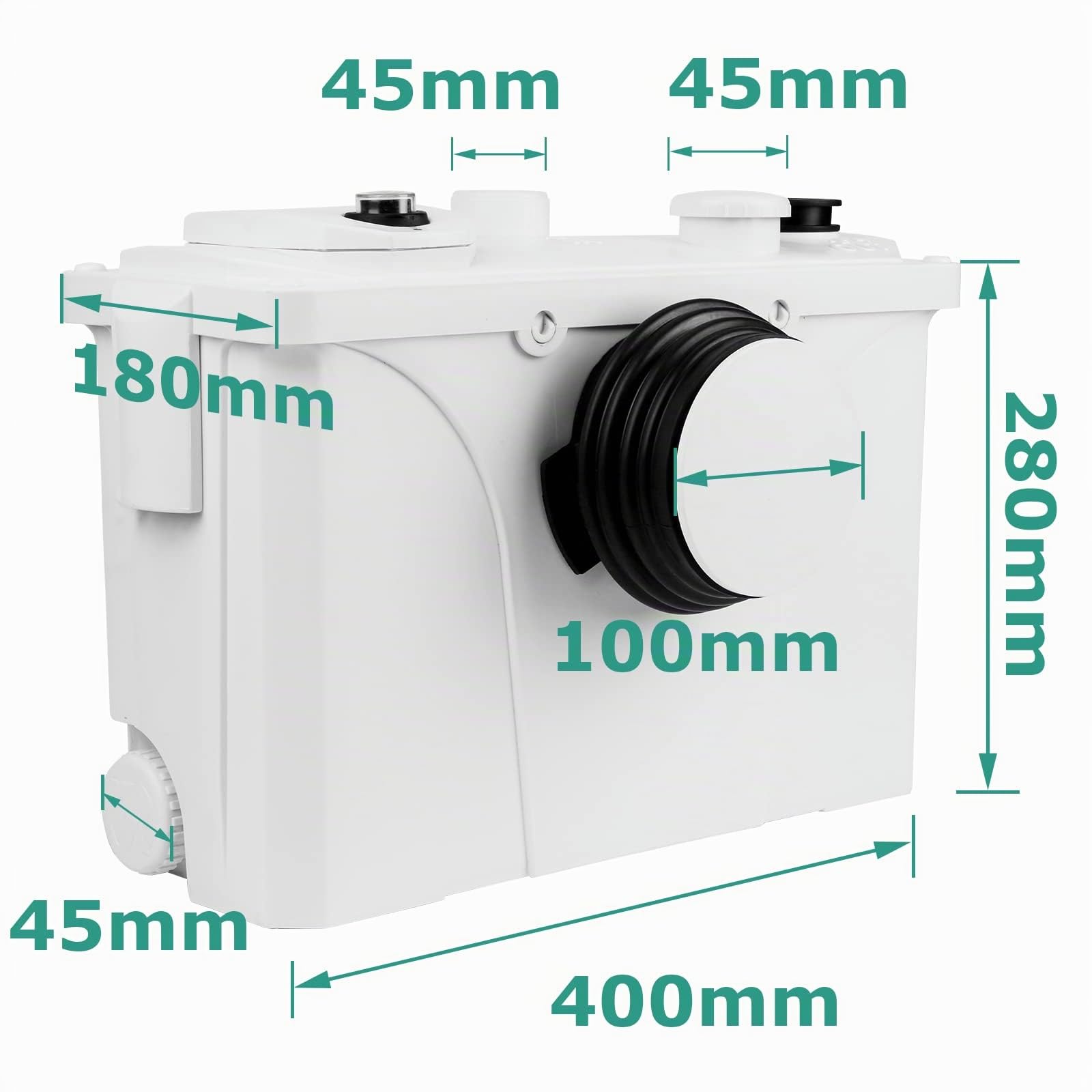 Ikodm 700W Triturador sanitario, 4 en 1 Bomba Agua De Aguas Residuales 190L/min, Bomba de aguas residuales de la unidad de elevación para inodoro, ducha y lavabo