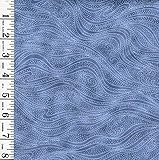 Tonal Blender Fabric - Kona Bay - in The Beginning - Color Wave Movement - by The Half Yard - Midnight (Medium Blue) - 14