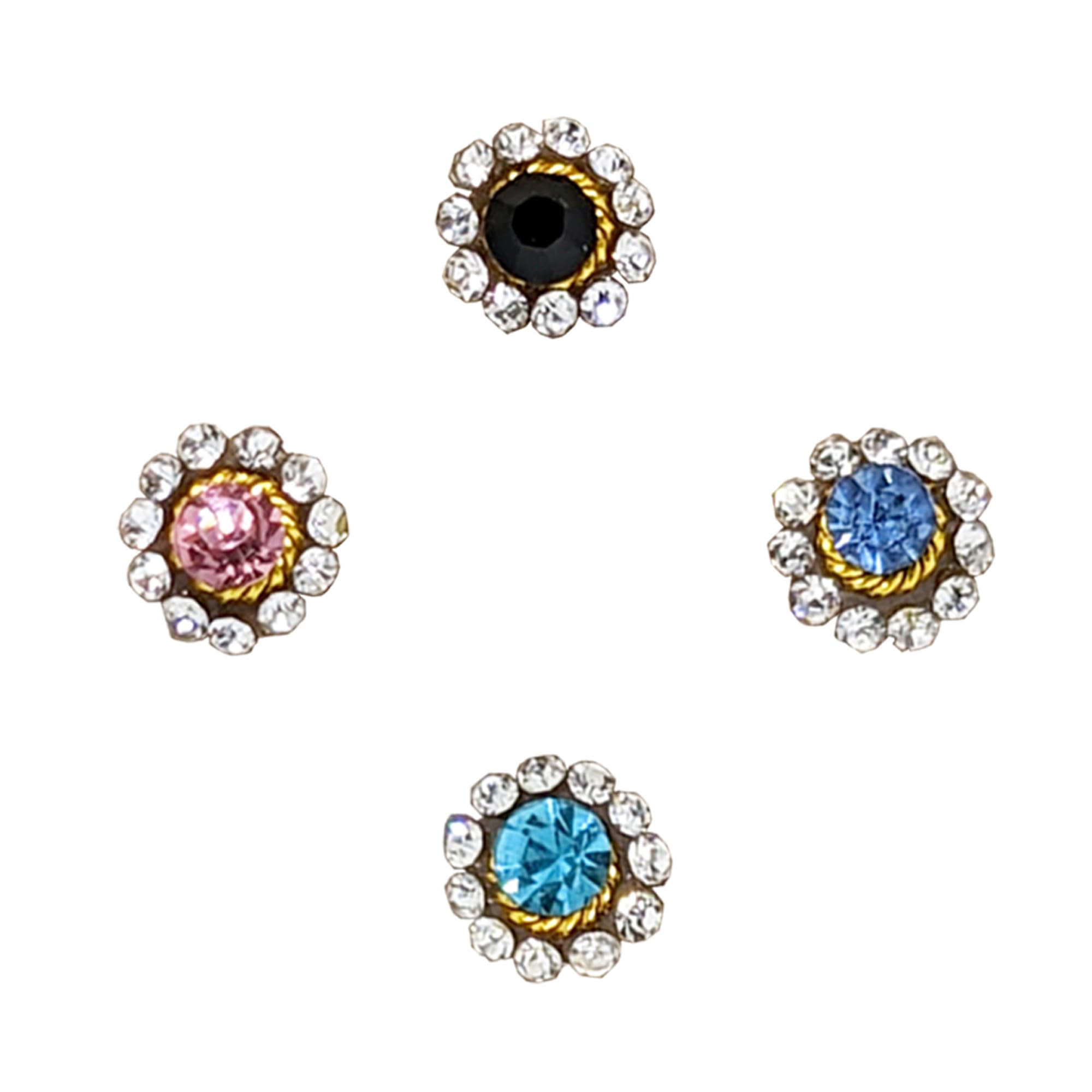comet busters Beautiful Handcrafted Multicolored Stone Nose Studs Stick Ons Self Adhesive Fake Nose Studs (NS025)-picture-39