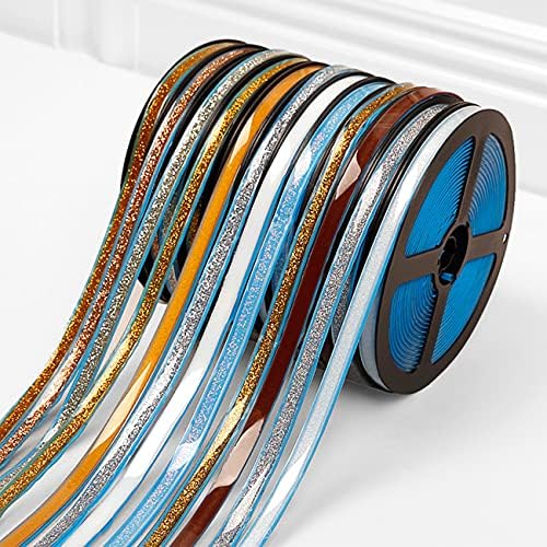 6m/Roll Ceramic Tile Mildewproof Gap Tape, Waterproof Self-Adhesive Sealing Decorative Corner Side Edge Tape Strip for Kitchen Bathroom Tub Shower Floor Wall Edge (15mmx6m,Silver)