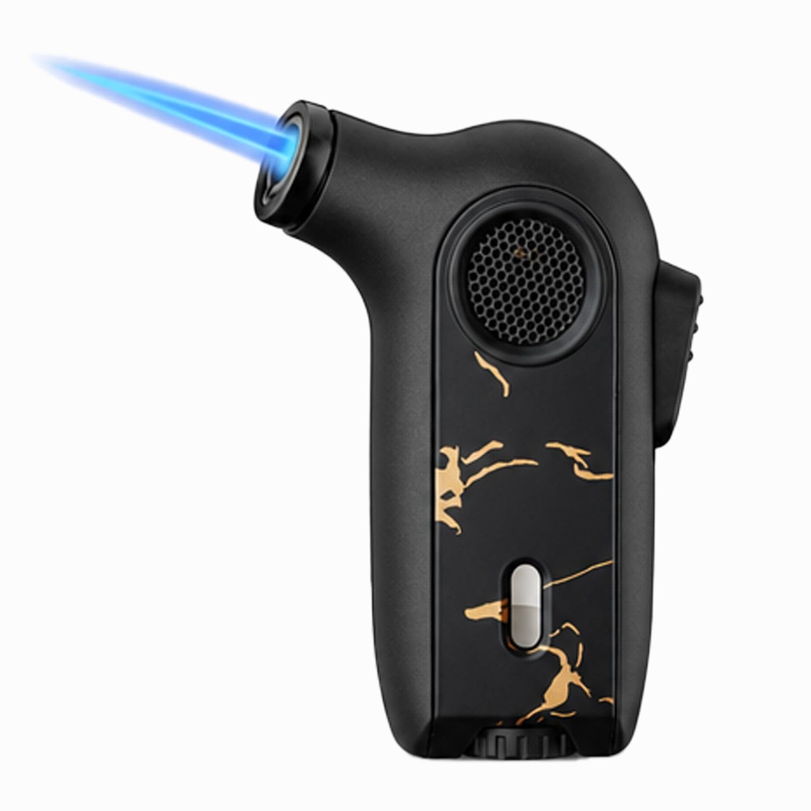 Encendedor de butano, recargable, resistente al viento, llama de chorro, ajustable, para camping, barbacoa, uso al aire libre, perfecto para hombres y mujeres