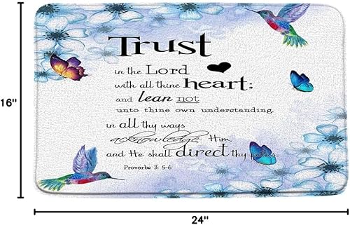 Miniatura 6 de Sunhe Impresión de espuma viscoelástica de microfibra, cita inspiradora, palabras azules y blancas sobre tablero gris, madera rústica, vintage,