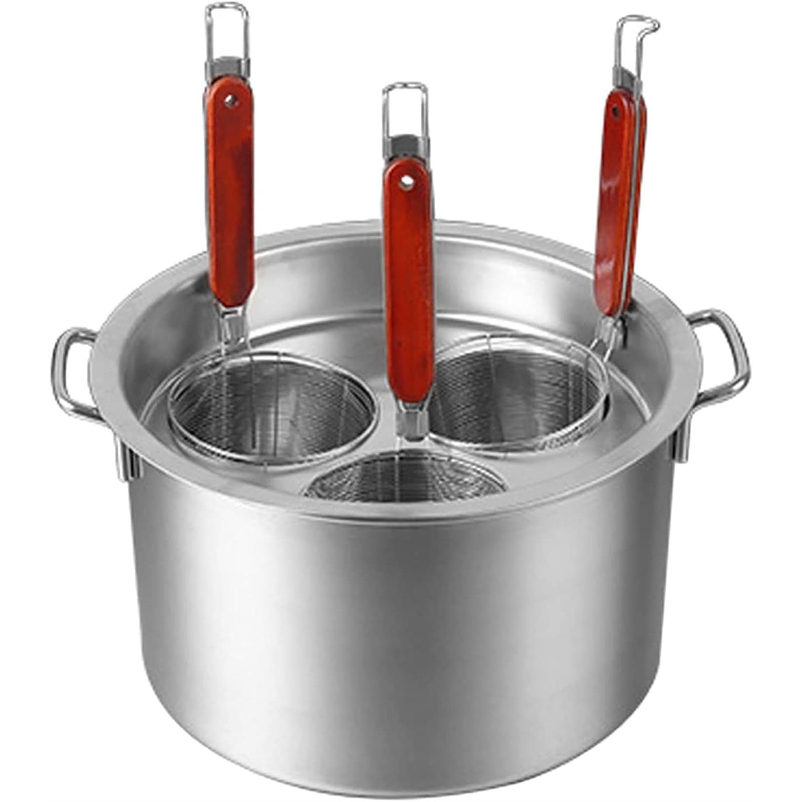 JYBNBBE Stainless Steel Pasta Cooker Insert Set, Commercial Stock Pot With Pasta Pot And Insert Strainer Steamer Basket, For Home Kitchen Restaurant Cookware,4Holes,3Holes