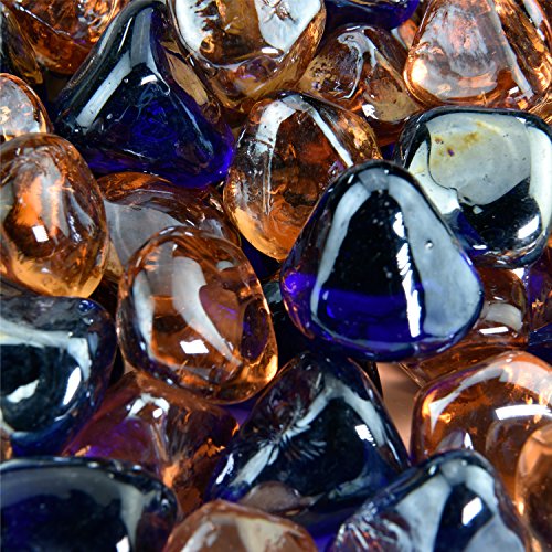 Marmalade Skies - Blended Fire Glass Diamonds For Indoor And Outdoor Fire Pits Or Fireplaces | 10 Pounds | 1 Inch #TOP20