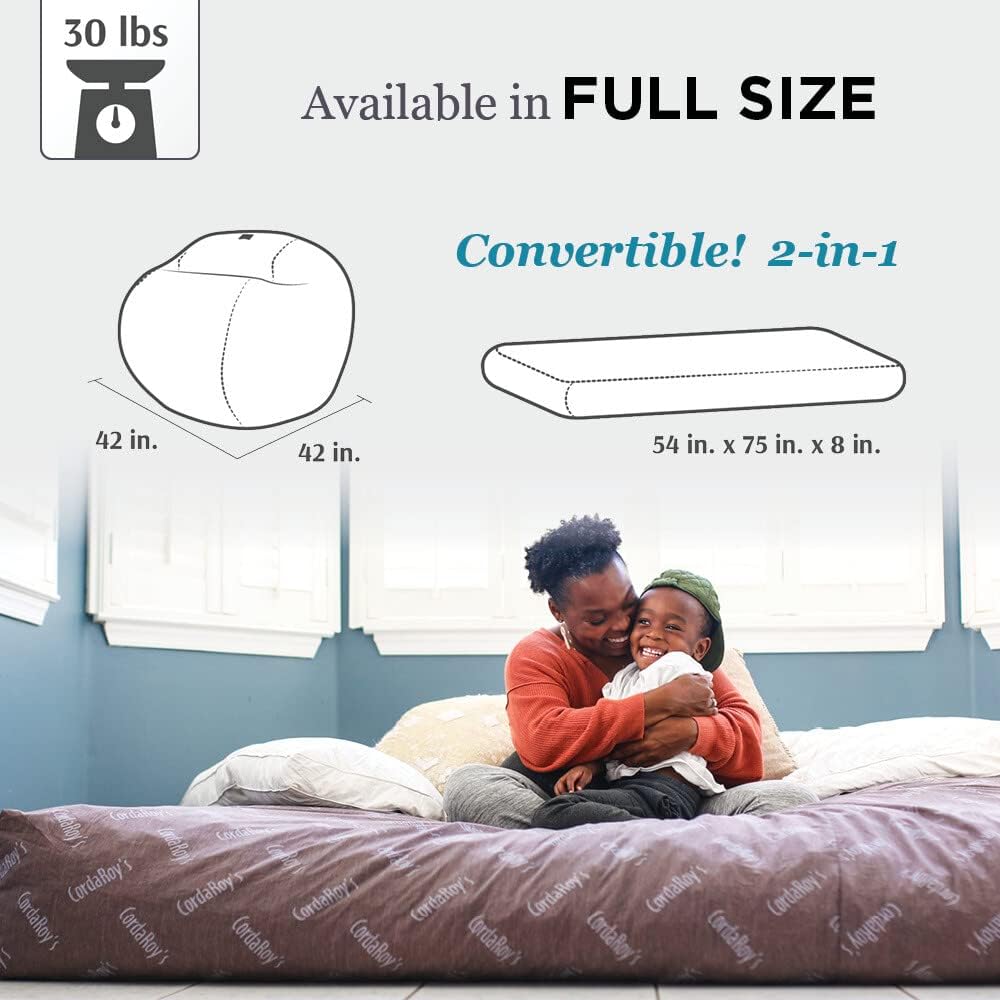 Buy CordaRoy's Corduroy Bean Bag Chair, Convertible Chair Folds from Bean Bag to Bed, As Seen on