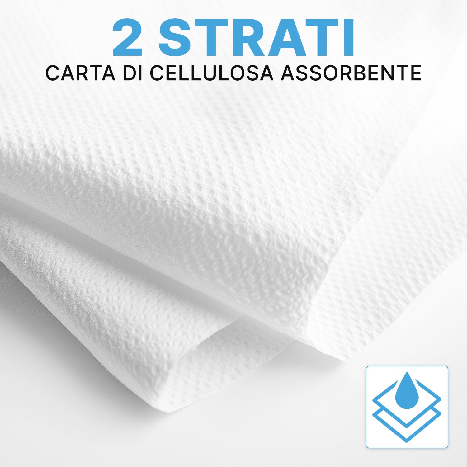 ARNOMED 8000 Asciugamani Monouso a 2 Veli Con Piegatura a V, Carta Mani Bianca 25x23cm per Dispenser 40x200, Usa e Getta