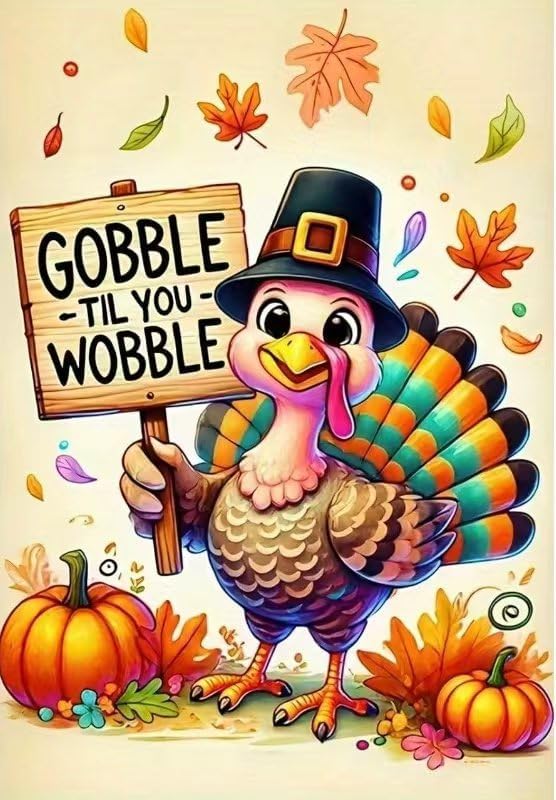 CheerChamp 5D Diamond Painting Kits for Adults Beginners, DIY Autumn Harvest Diamond Art Kits Round Diamond, Full Drill Diamond Dots Gem Art Kit for Wall Home Decor Arts Craft 12x16 inch RSD006-1