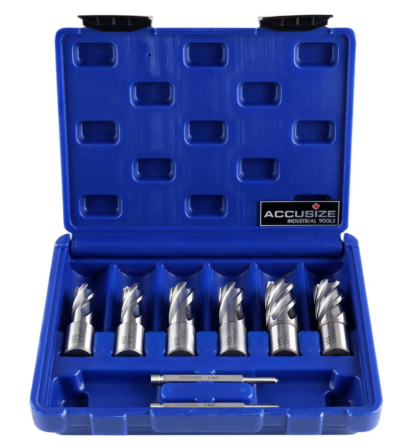 Accusize Industrial Tools - Juego de cortadores anulares métricos y pulgadas
