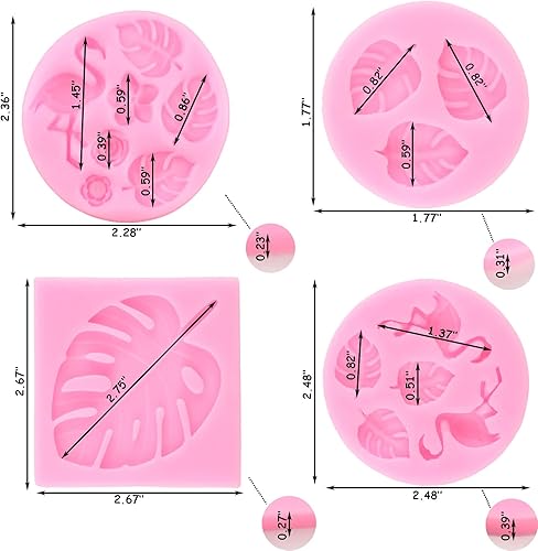Miniatura 10 de ZiXiang Molde de silicona de hoja tropical de flamenco, helecho, hojas de Monstera, moldes de fondo para cupcakes, decoración de pasteles, arcilla