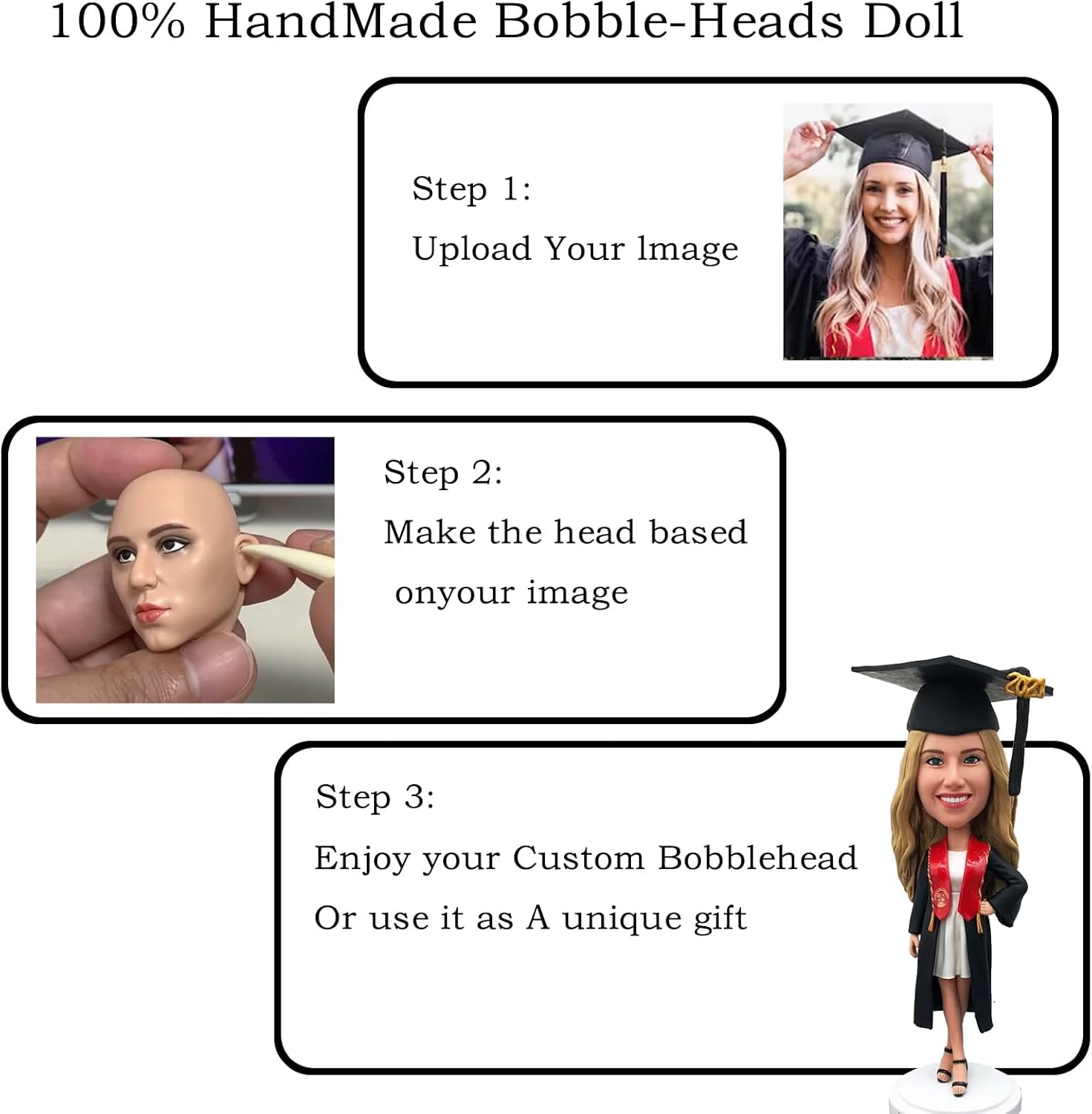 BobbleHeads Figurine Customized Doll, Motorcycle Riders Custom BobbleHead, Motorcycle Model Bobble Head Figures Handmade Personalized Sculpture Gift for Family and People who Enjoy Riding Motorcycles