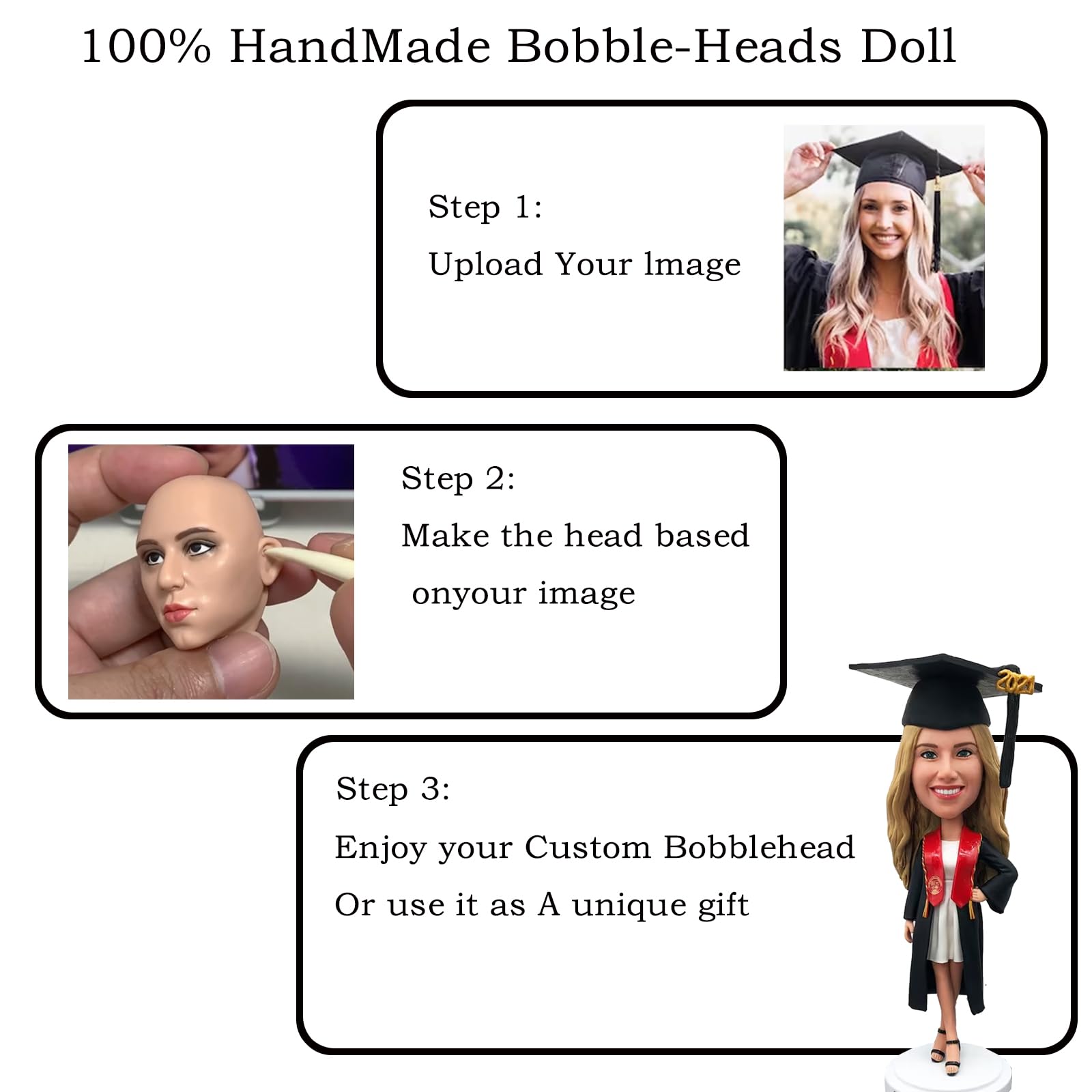 Bobblehead personalizado para el día de las parejas, aniversario, jubilación, regalo genérico, cabeza de bobblehead, figura de acción personalizada hecha a mano, figura de acción basada en tu foto