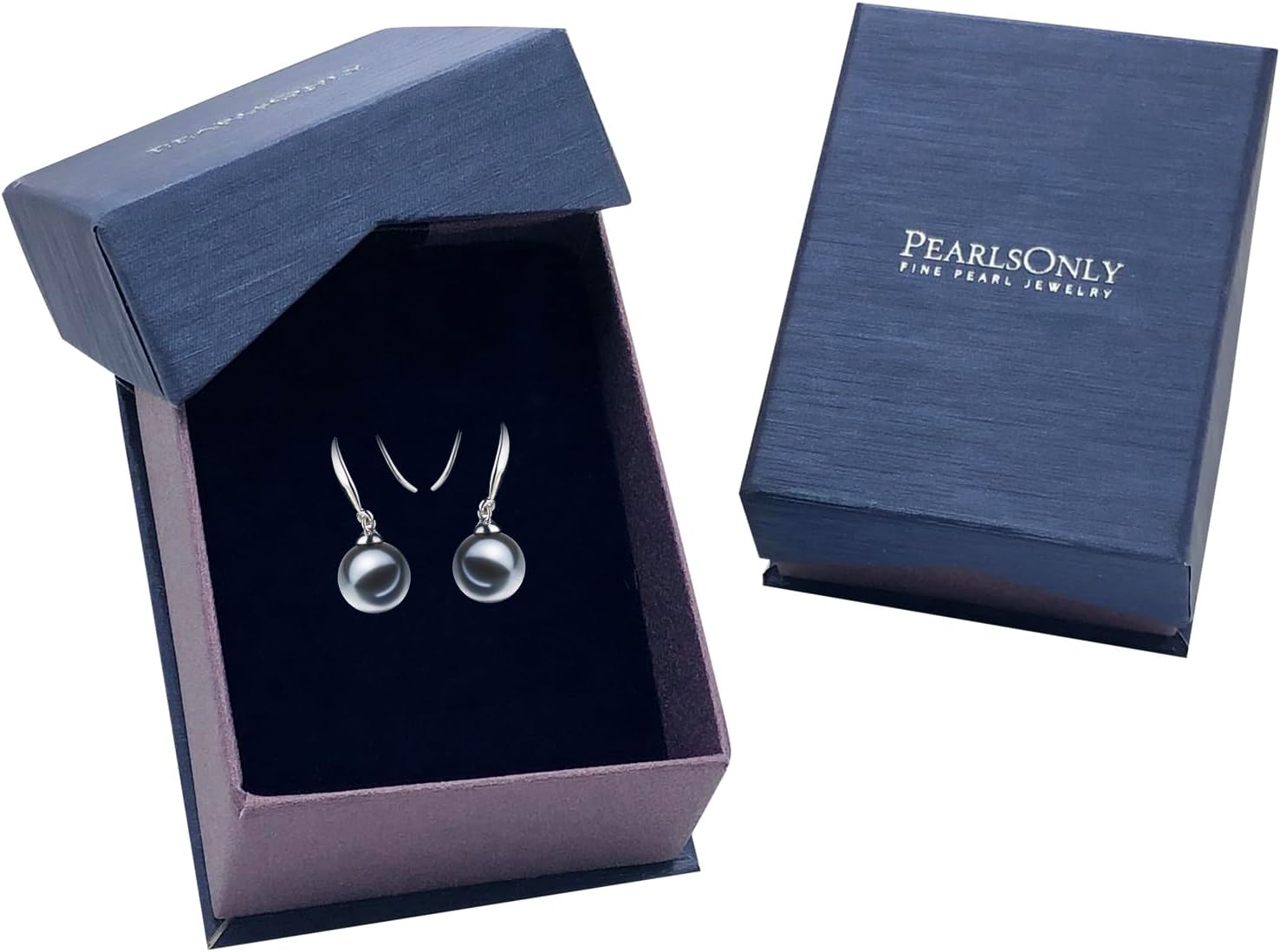 Yoko Black 7-8mm AAAA Quality Freshwater 925 Sterling Silver Cultured Pearl Earring Pair For Women