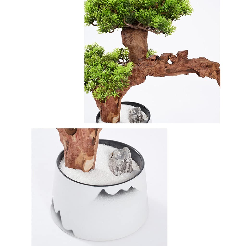 Plantas Artificiales Simulación Bienvenido Adornos de Pino Podocarpus Potted Plantas Salón Porche Coffee Table Mesa Frente Recepción Artificial Bonsai Adecuado Falsas en Ma