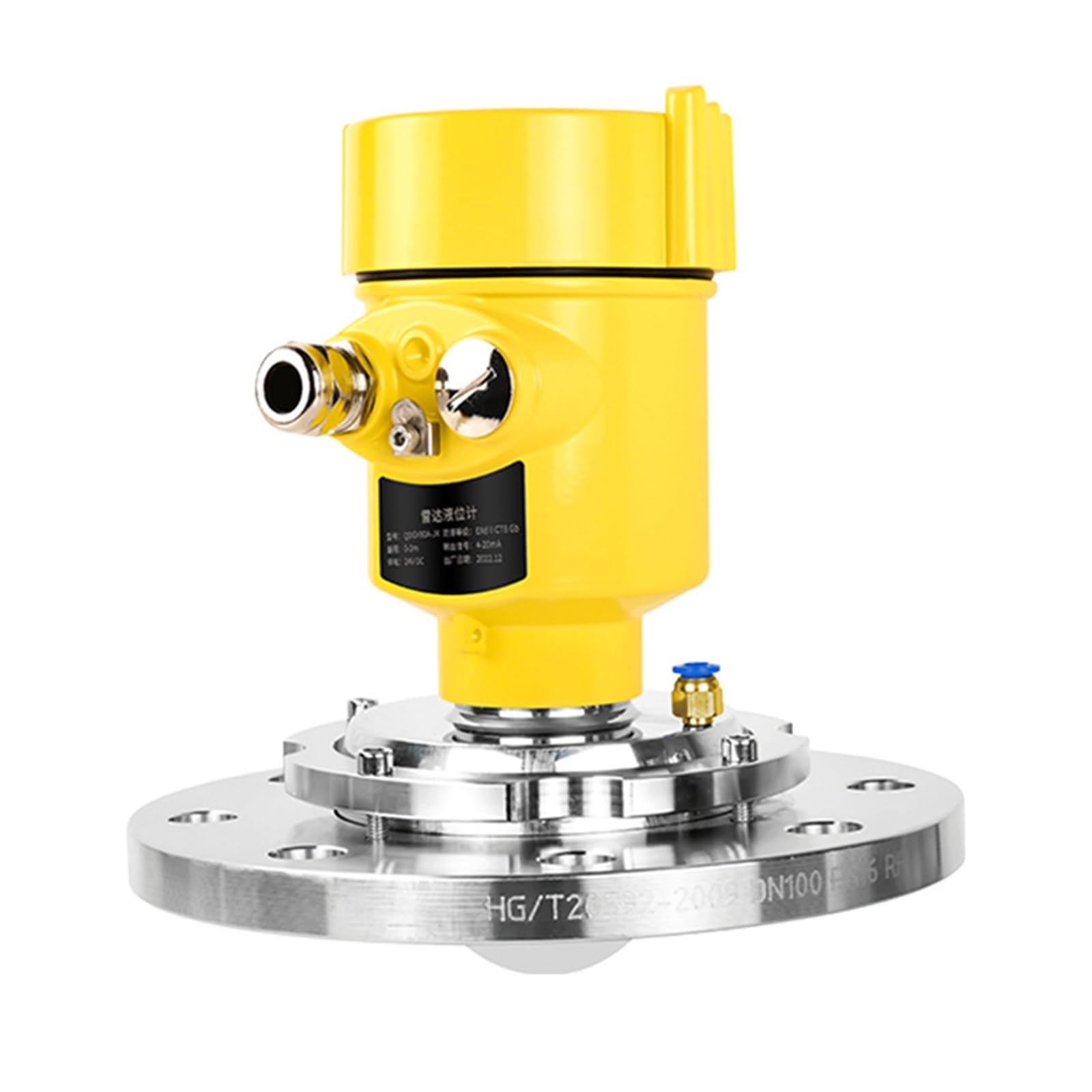 VSPPJYFG 80Ghz Radar Level Sensor G1.5 DN80 Flange 0-200℃ Level Meter 4-20mA with DC24V Level Gauge Transmitter(0-20m Purge Type)