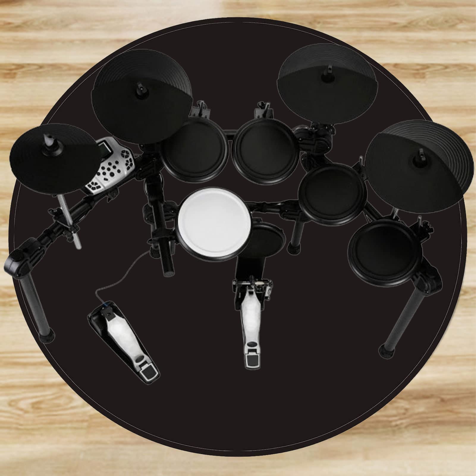 EYZO Tappeto per Batteria Tappetino per Batteria Tappeto Drum Carpet per Batterie Acustica Elettroniche Rullante Drum Tappeto Antiscivolo, Tappetino per Pianoforte Rotondo Insonorizzato 120CM