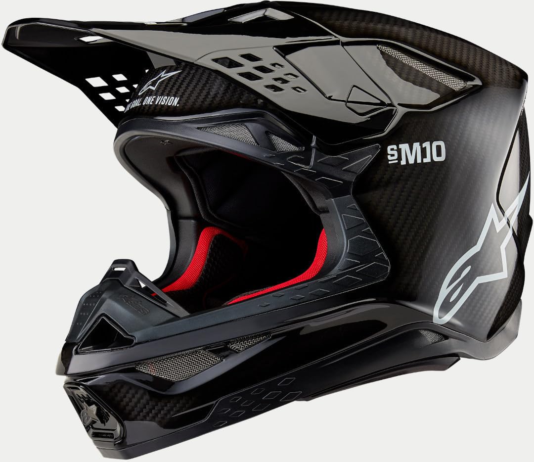Alpinestars Motocross-Helm Supertech S-M10 Solid - Schwarz/Glossy/Carbon