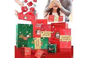 Exploding Gift Box for Christmas - Red 12 Bouncing Christmas Explosion Box (Perfect Christmas Gift)