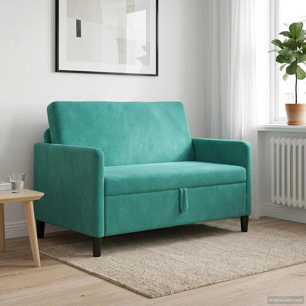 2-Sitzer Sofa mit Stauraum 122x78x87cm Couch Türkis