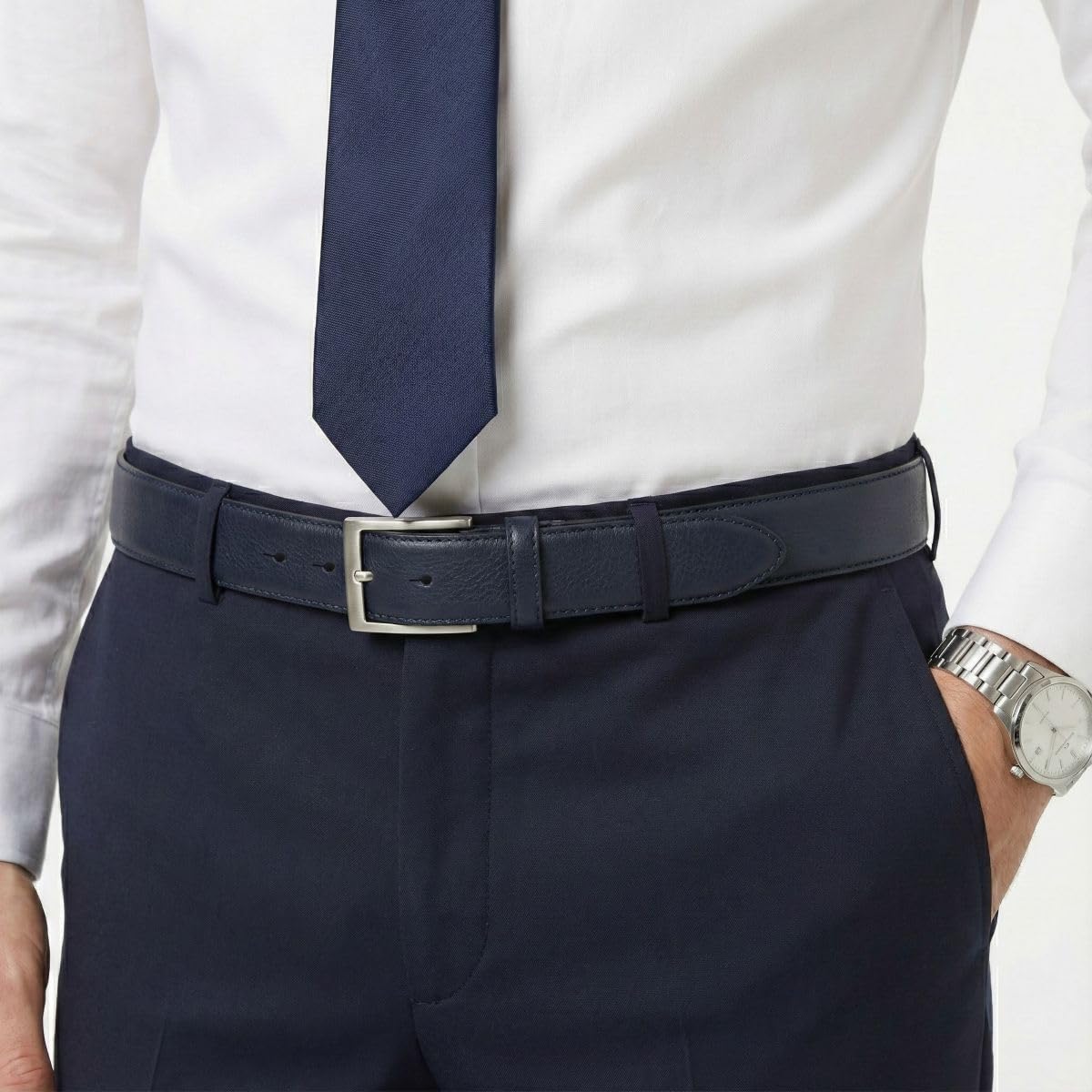 BELTINGER Hochwertiger Anzuggürtel aus Vollrindleder 3,0 cm | Bombierter Ledergürtel Herren 30mm | Business-Gürtel made in Italy