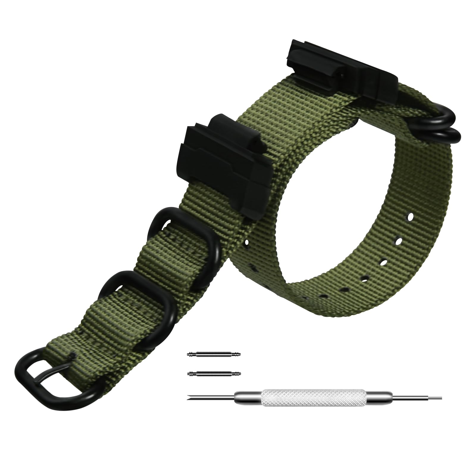 Nylon Strap Replacement Watch Bands Compatible with Casio G-Shock Watch Model GA-100 / GA-110 / GA-100C / GA-300 / GA-120 / GA-200/ GD-100 /GA-140/GA-735/GA-800/DW-5600/DW-5610/DW-5305/DW-6900/GW-6900