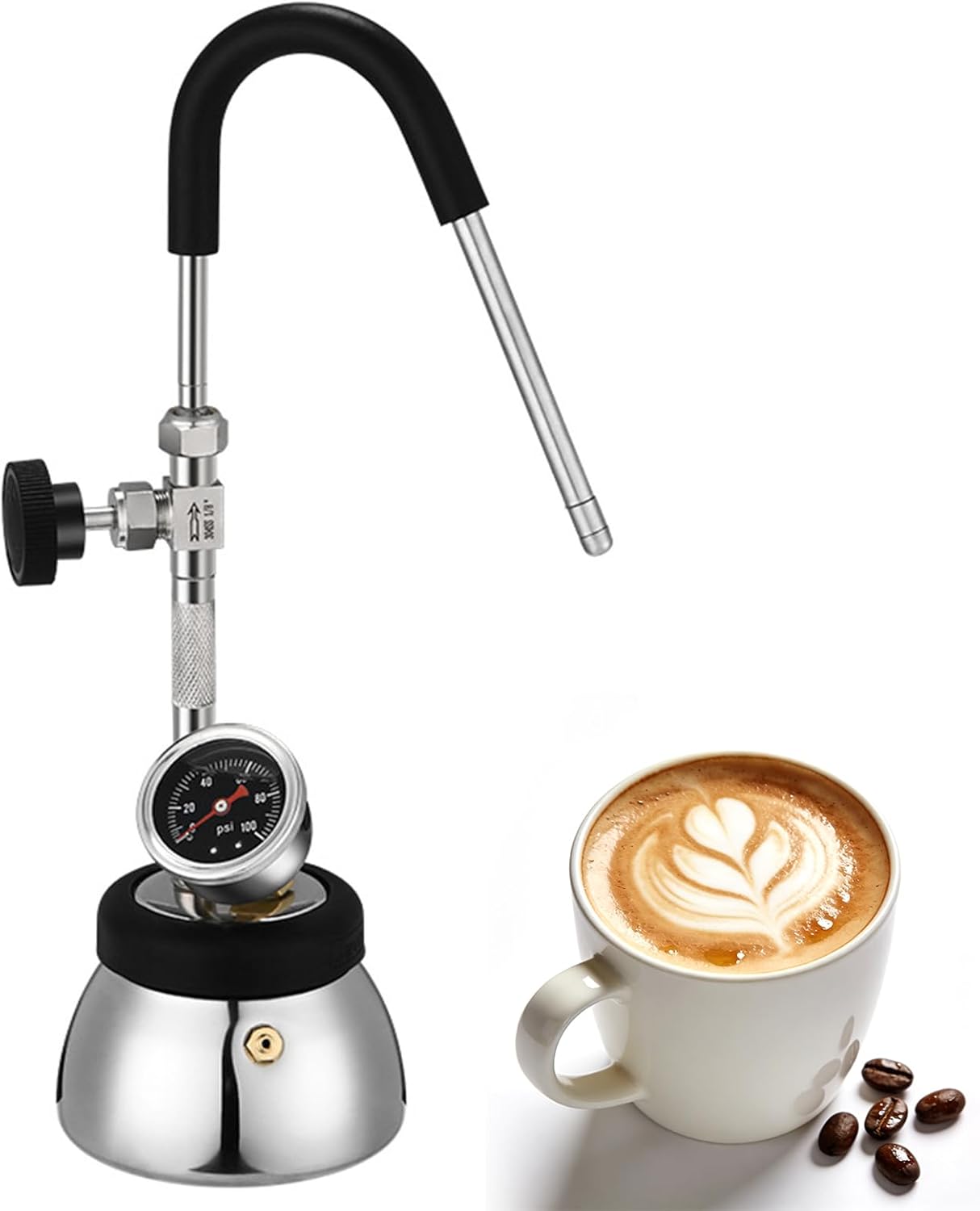 12oz / 300ml Stainless Steel Milk Frothing Pitcher with Handle, Professional Milk Steamer Cup for Latte Art, Cappuccino, Macchiato, Food Grade, Dishwasher Safe, for Home & Commercial Use