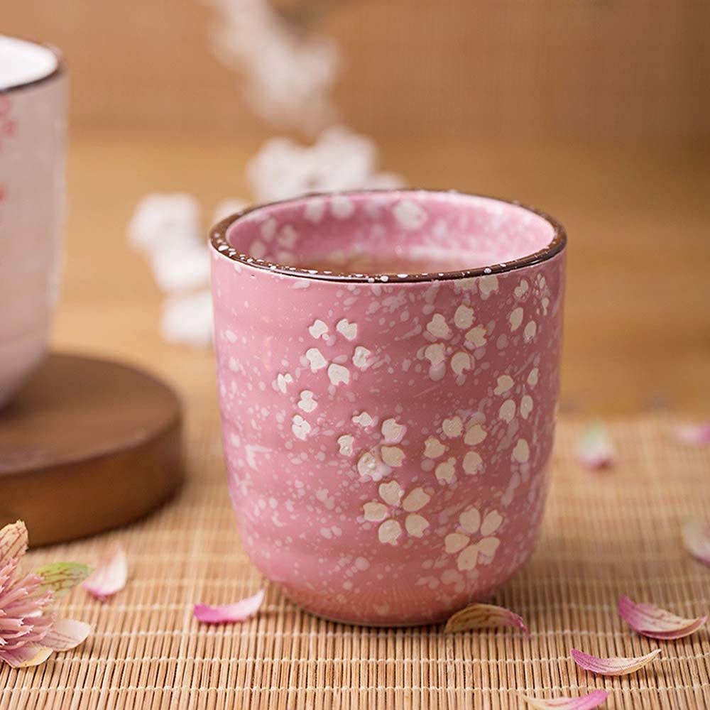 今月いっぱい桜祭りセール❢お安くしてます‼️　tea pottery 1PCS Pottery Cup,Ceramic Cherry Blossoms Japanese Style Coffee Mug