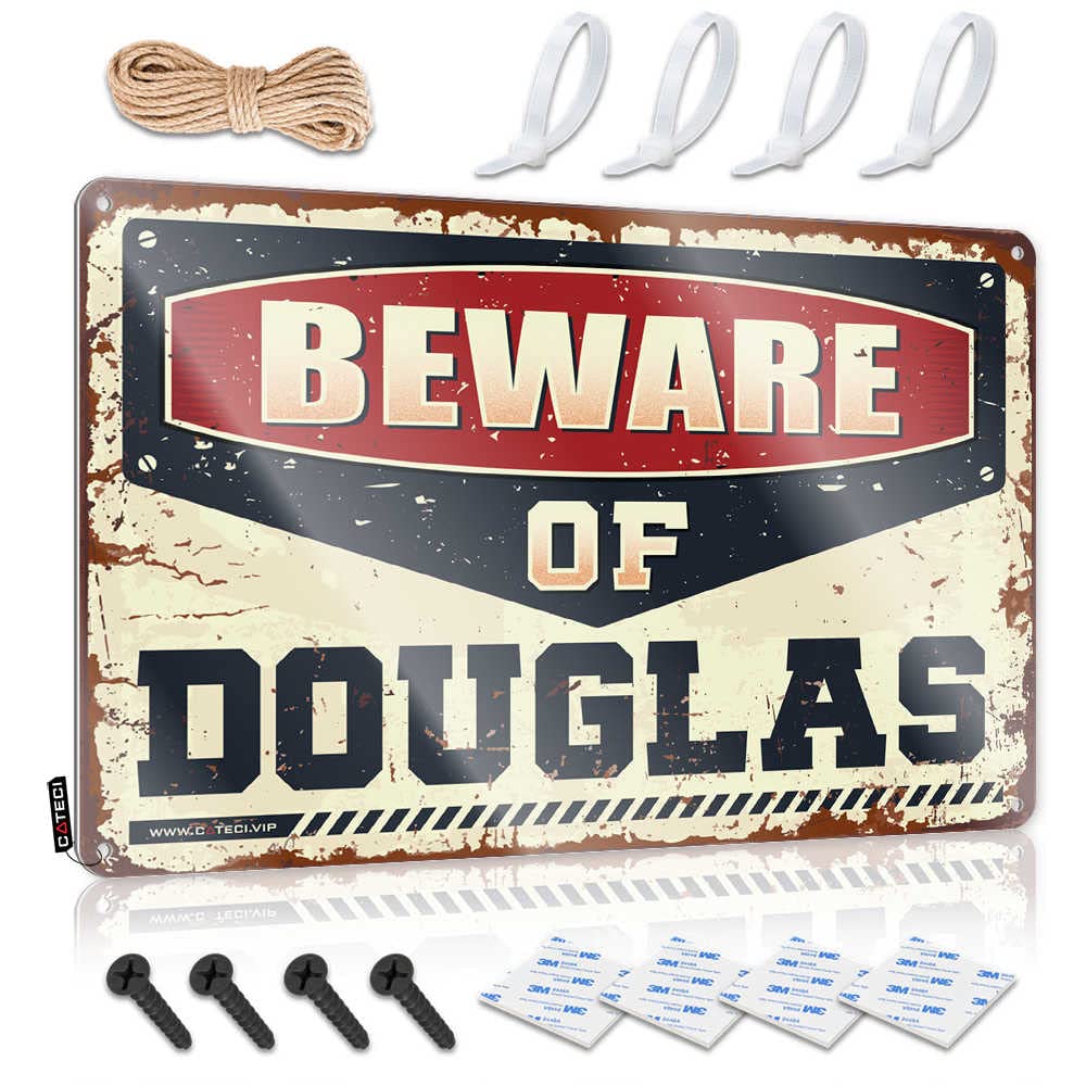 HELIOFORGE Bar Funny Signs Beware Of Douglas Sign Funny Home Bar Signs Man Cave Signs For Men(30X40CM)