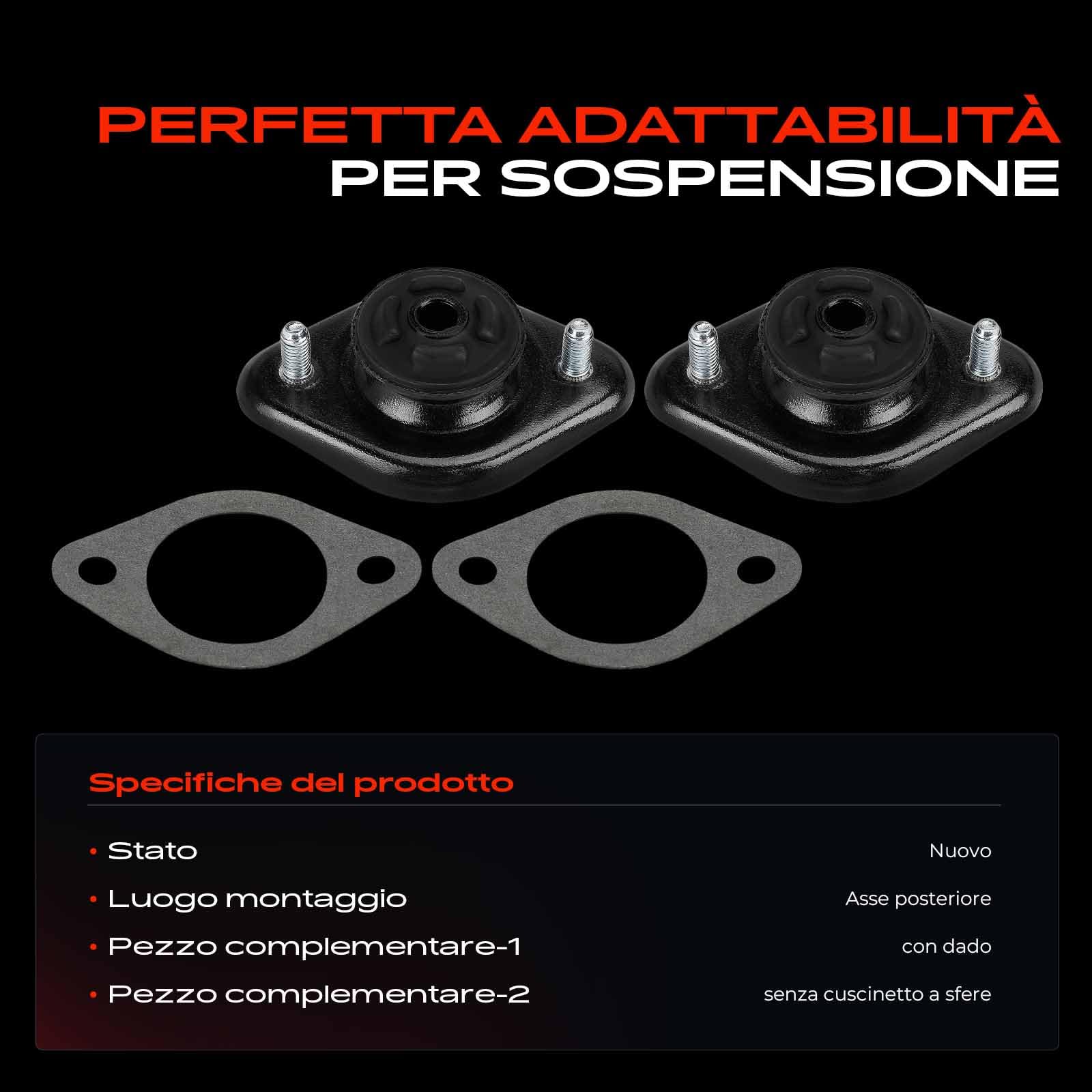 Frankberg 2x Cuscinetti a cupola Cuscinetto di supporto ammortizzatore Assale posteriore sinistro destro Compatibile con Serie 3 E36 Serie 3 Cabriolet E36 Serie 3 Compact E36 33521092362