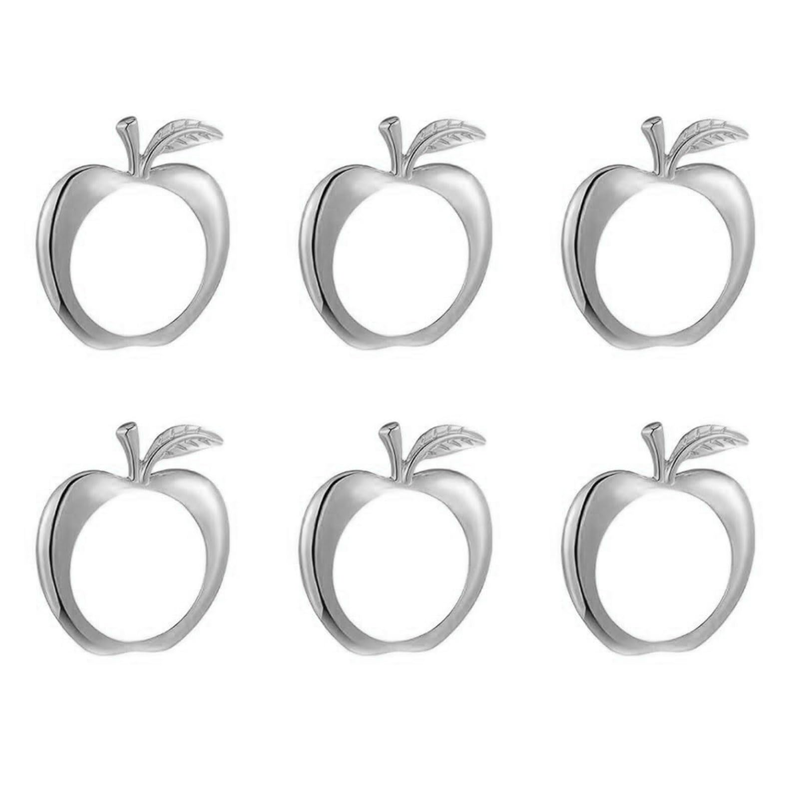 MALSSE 6pcs Unique Napkin Buckles Simple Creative Fruit Napkins Rings Dinner Table Decoration Simple Napkin Holder Easy to Use Serviettes Buckles Dining Table Accessories