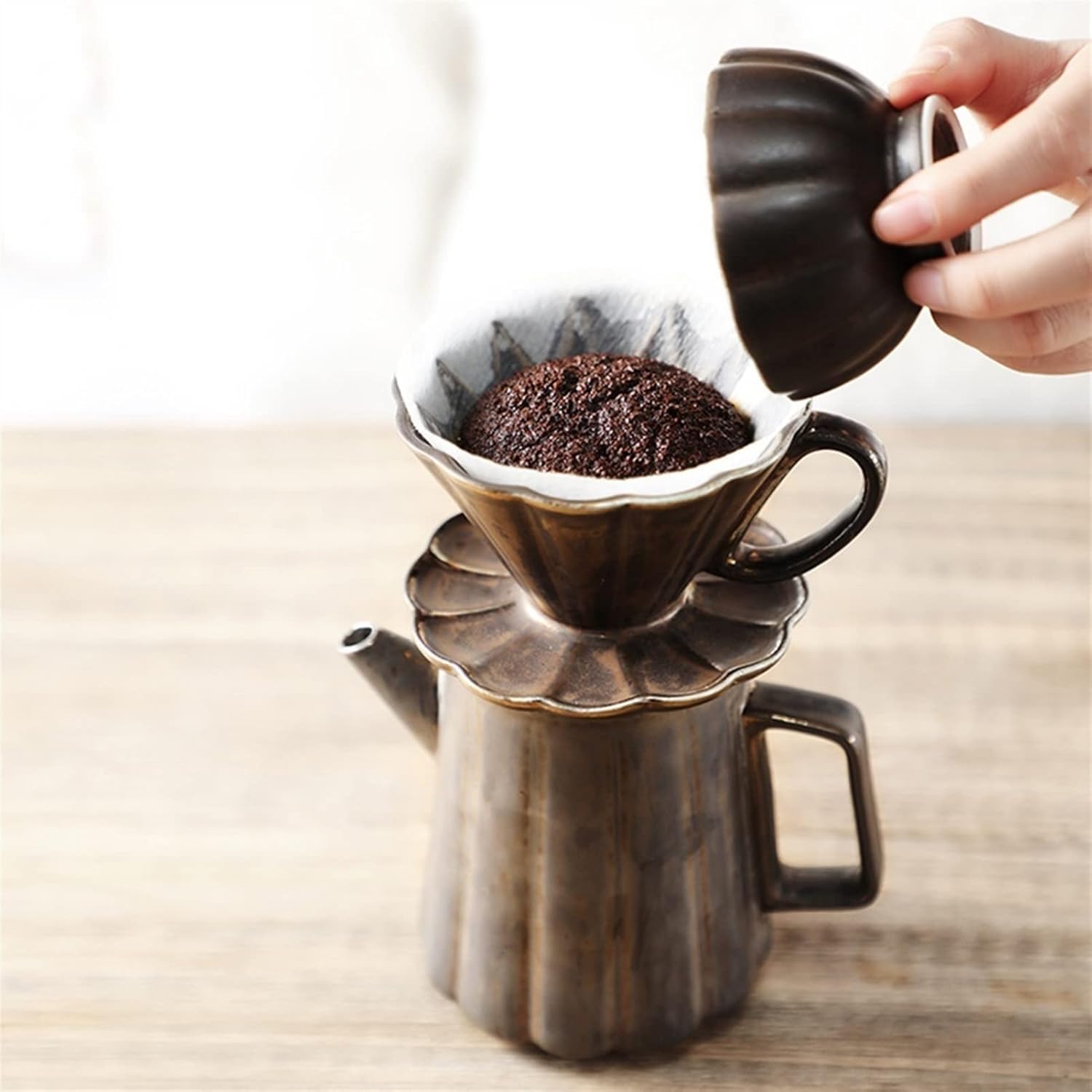 Jarra de Leche, Salsera, Taza de Agua, Jarra, cremera, café, azúcar, Salsa, espumador de Leche, Tetera de cerámica de 450 ml, espumador de Leche Manual, Servidor de Crema
